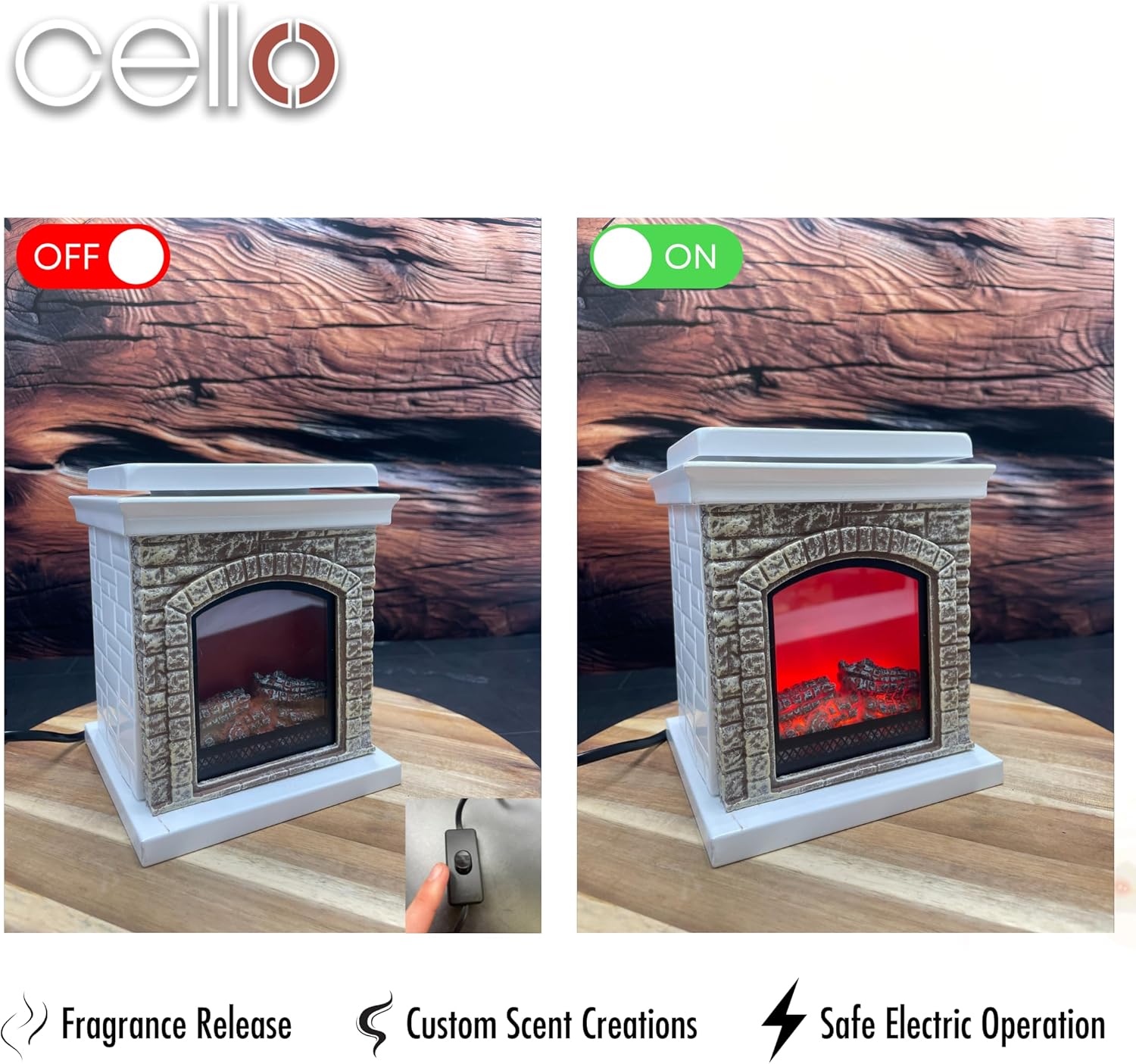 Thumbnail 2 de Electric Wax & Oil Melt Burner Lamp – Nostalgic Mini Fireplace Light (Wax Medallions & Oils compatible)