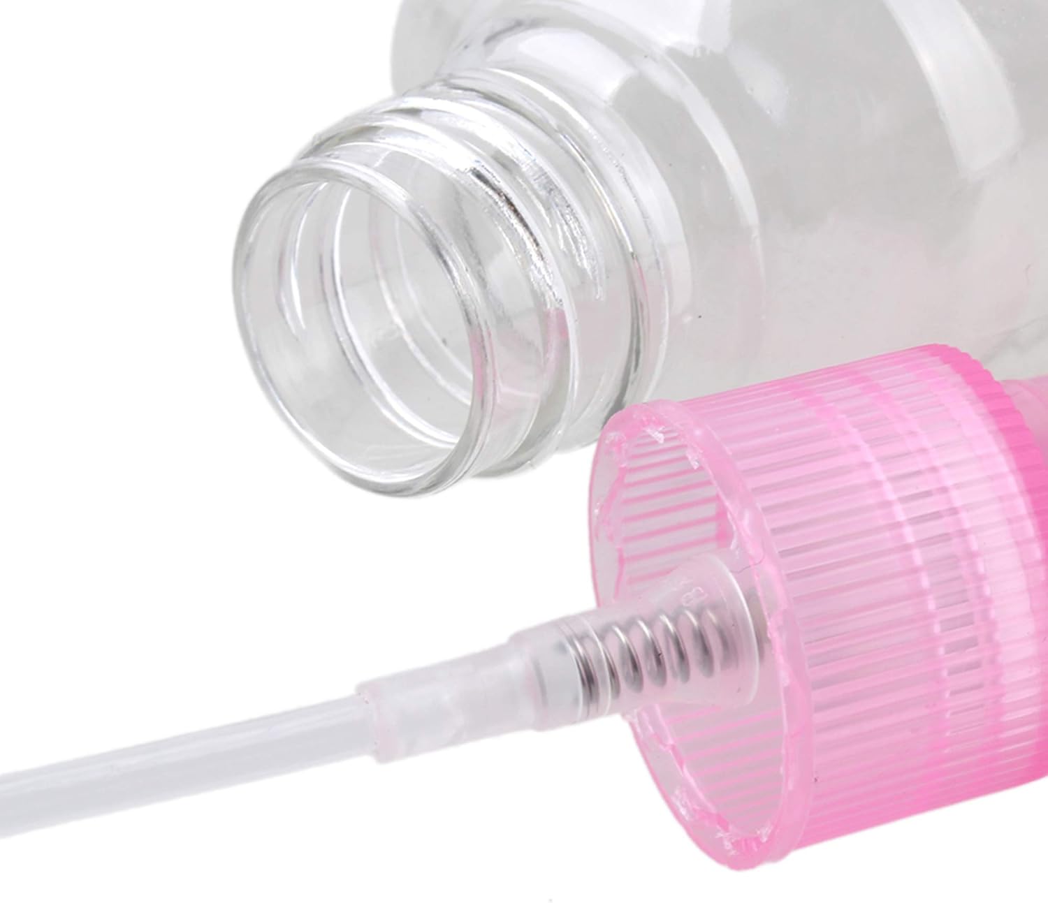 Detalle de Doublelife 12-Pack 100ml Fine Mist Spray Bottles with Atomisers – Pink Tinted, Refillable