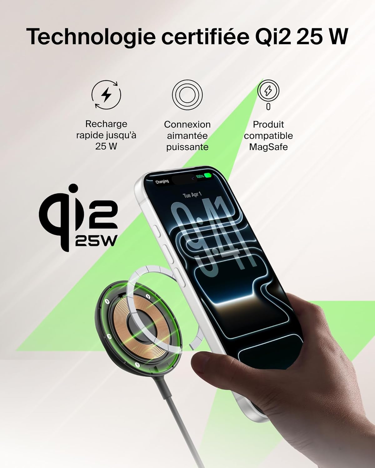 Thumbnail 1 de Belkin UltraCharge Chargeur Magnétique Qi2 25 W Noir