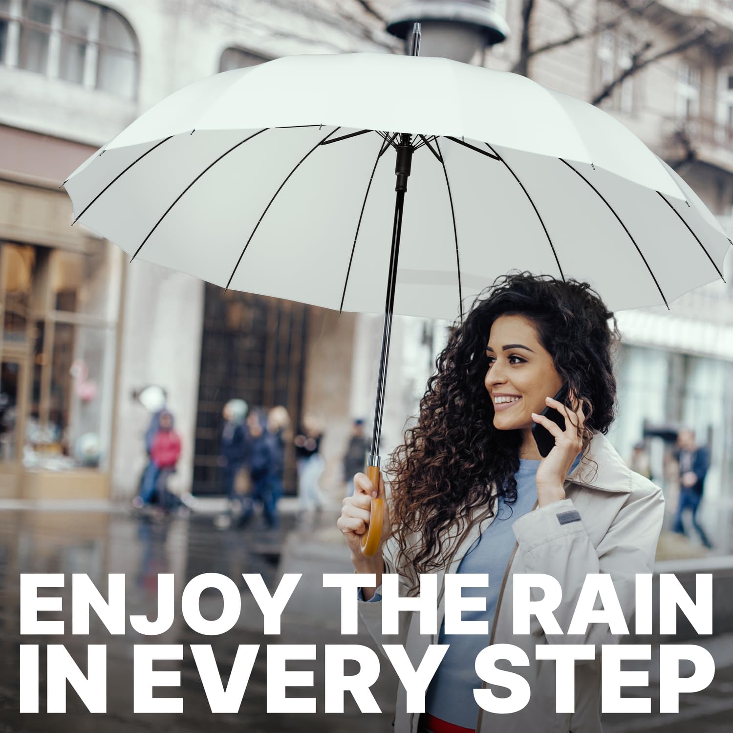 Thumbnail 4 de Royal Walk Parapluie Automatique XXL - Grand Modèle pour Deux avec Poignée en Bois