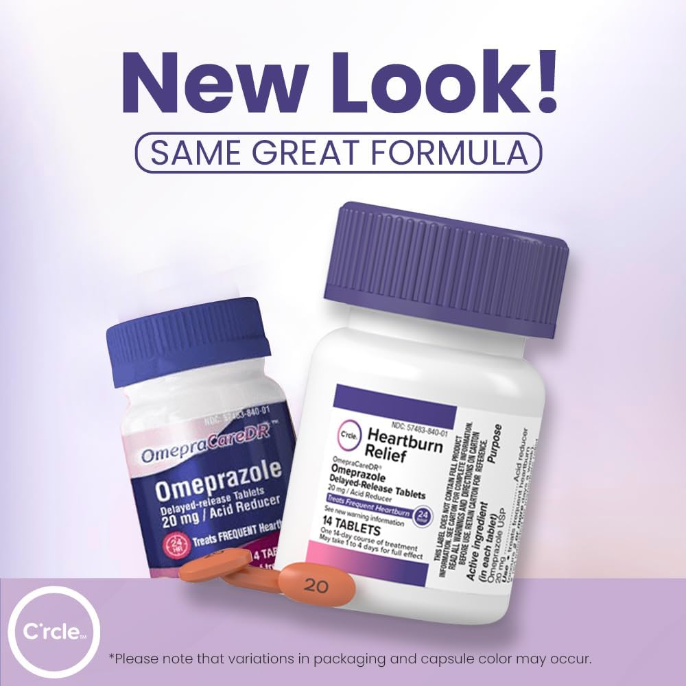 Detalle de C'rcle Omeprazole 20 mg Delayed-Release Tablets, 84 Count, 6 Bottles