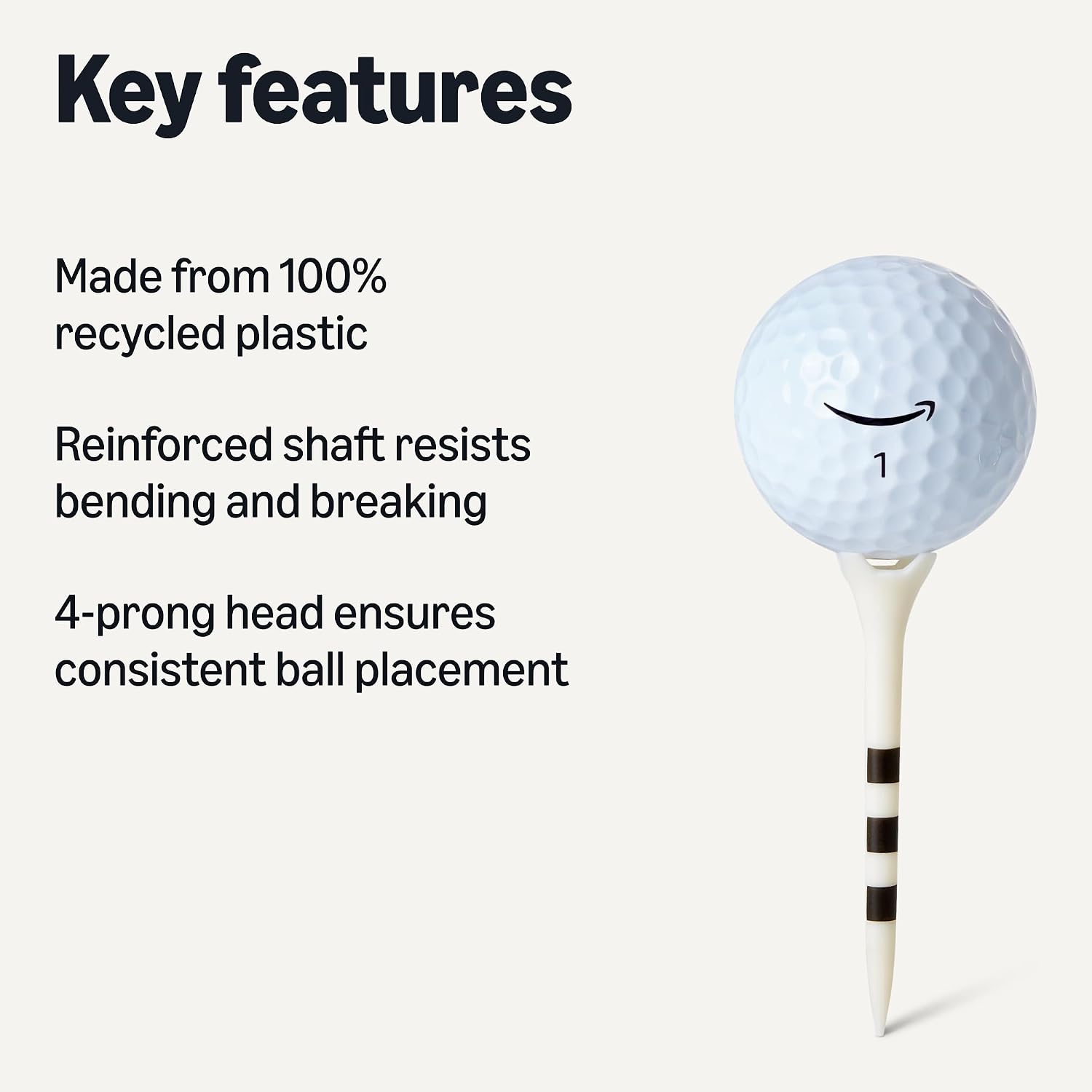 Thumbnail 1 de Amazon Basics Golf Tees with Height Marker System – 100 Pack (2-3/4 in, 4-Prong, Recycled Plastic)