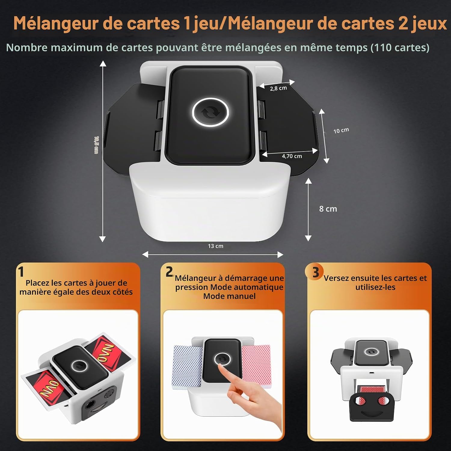 Thumbnail 4 de Buldoospok Silencieux Mélangeur de Cartes Automatique – 2000 mAh, USB-C, Portable