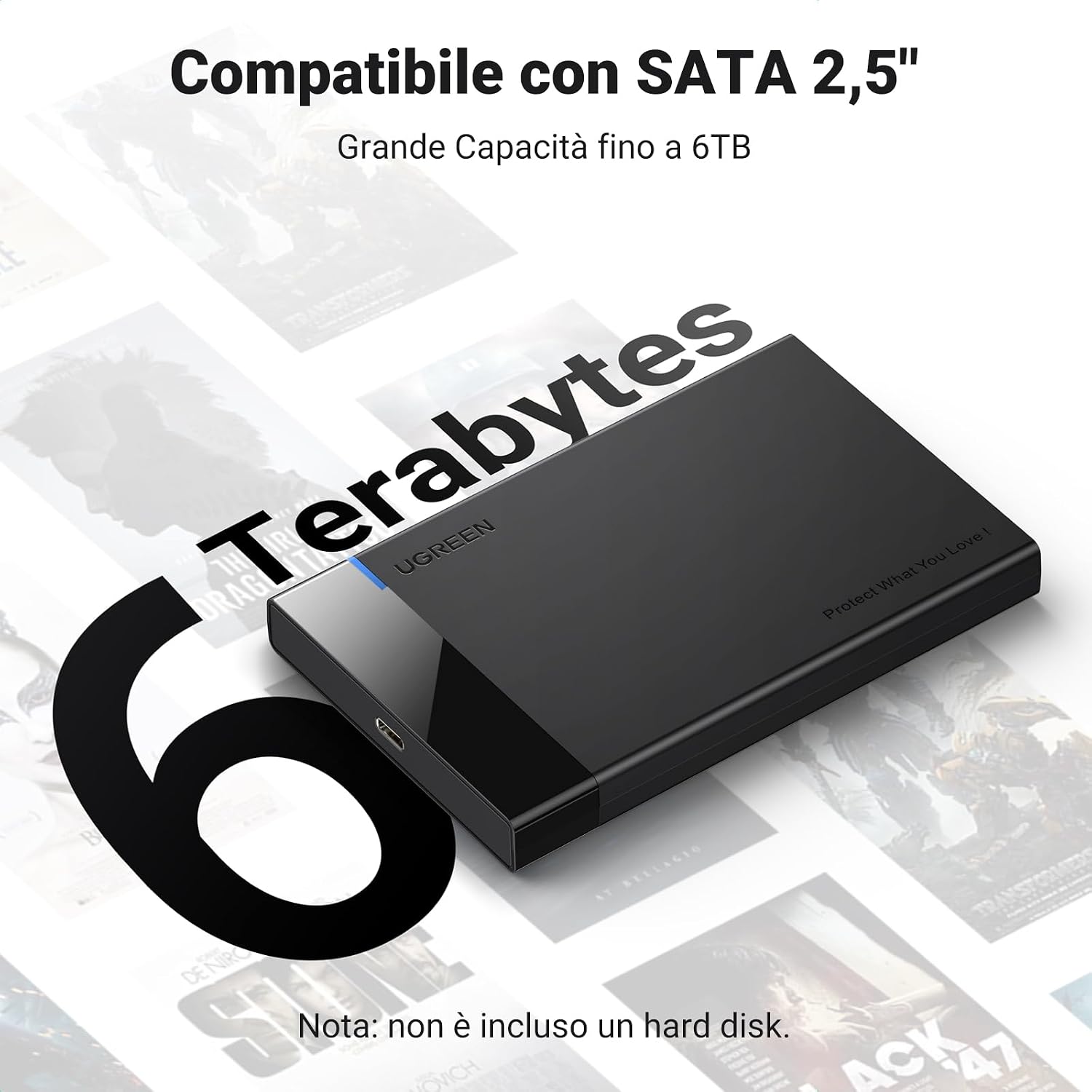 Detalle de UGREEN Case Disco Rigido 2.5 USB C 6 TB
