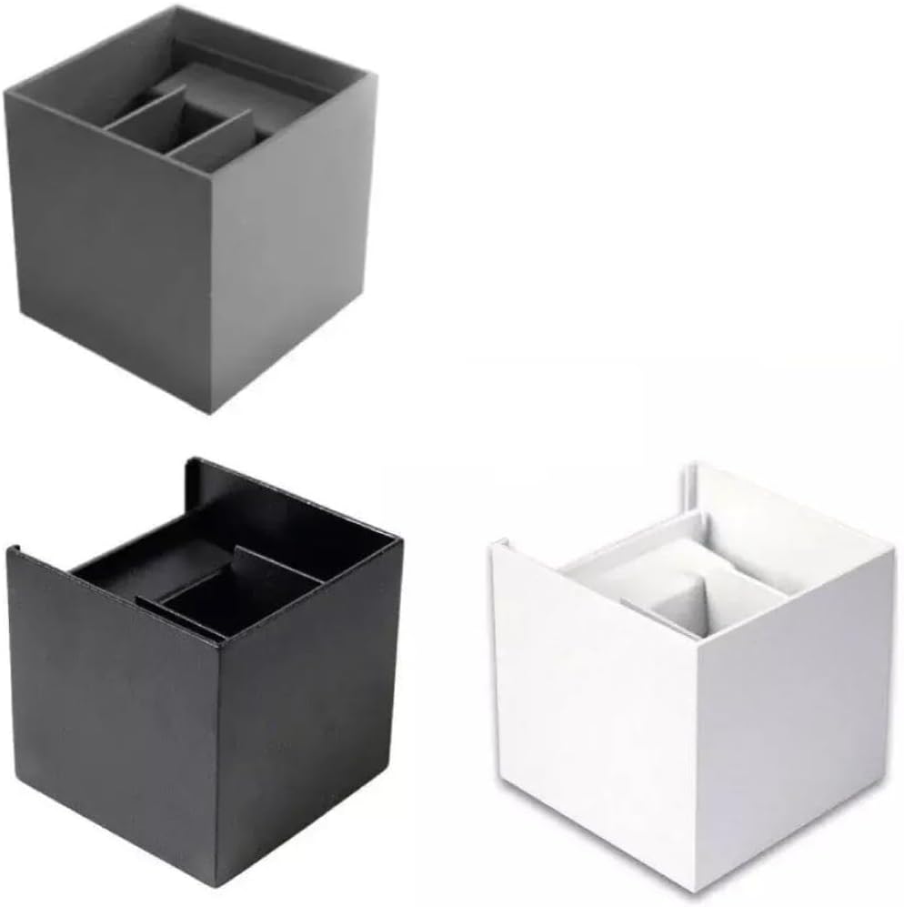 Detalle 2 de Teramo LED Applique Cubo 12W IP65 – Emissione Doppia, Nero