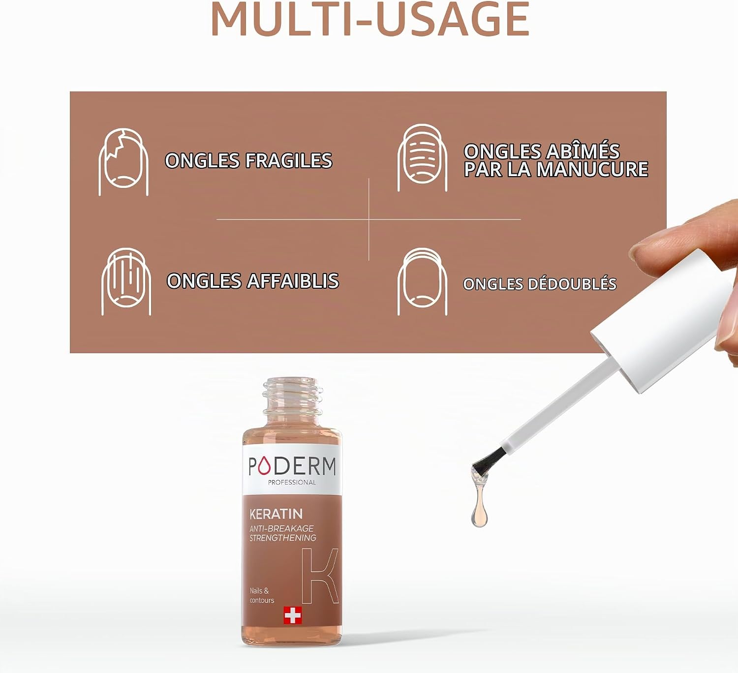 Thumbnail 3 de PODERM 5-in-1 actief keratine-serum voor breekbare nagels, 6 ml