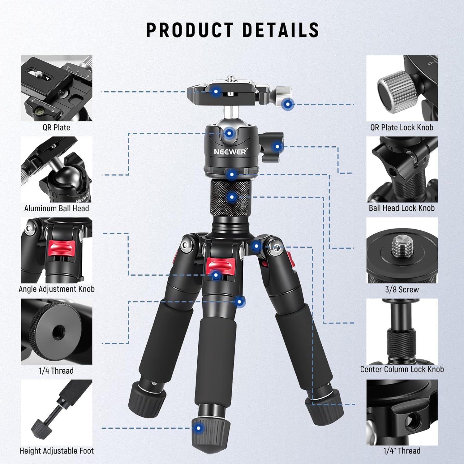 Thumbnail 6 de Neewer Portable Desktop Mini Tripod 50cm
