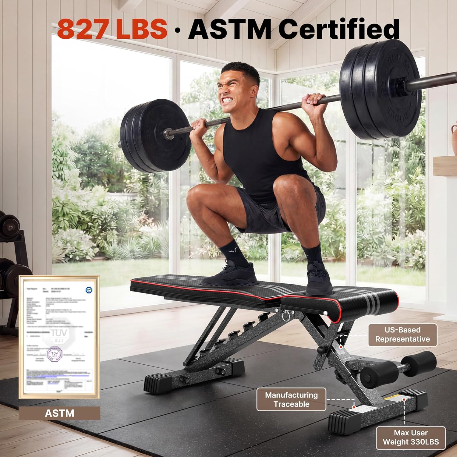 Thumbnail 1 de Yoleo Adjustable Weight Bench 23.1 lb 🏋️♀