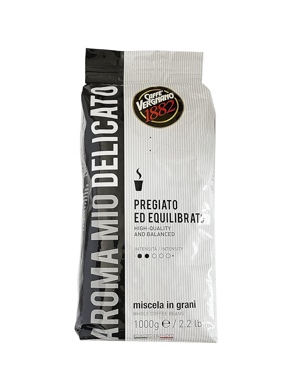 Detalle de Caffè Vergnano 1882 Aroma Mio Delicato (Mild) – Kaffeebohnen 1 kg
