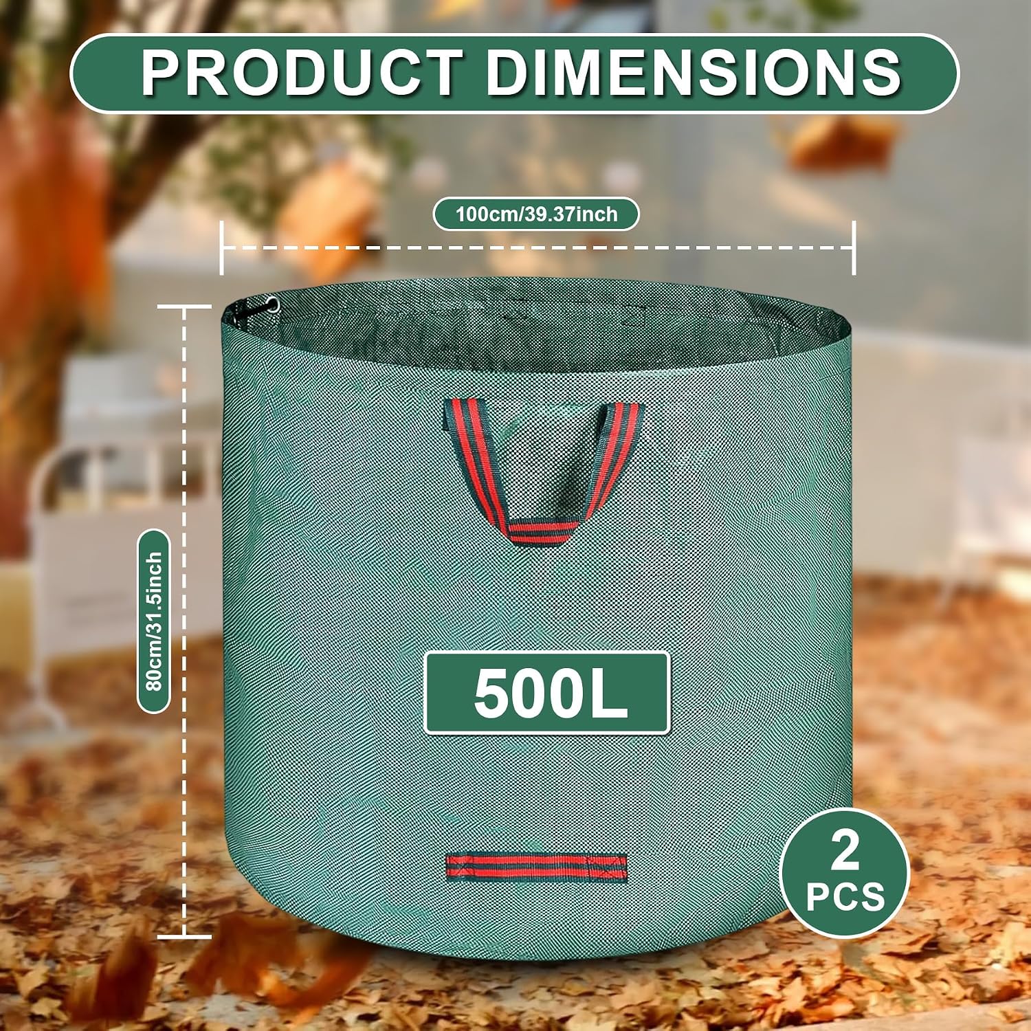 Detalle 2 de Sac jardin 2x500L pliable avec poignées