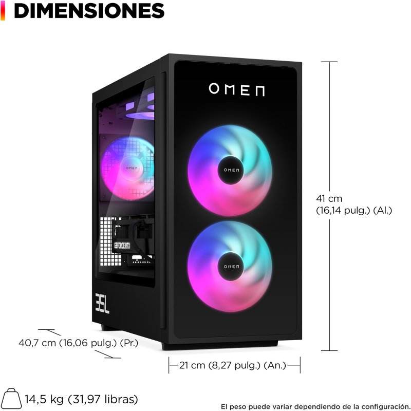 Thumbnail 2 de HP OMEN 35L GT16-0123ns: PC sobremesa gaming con i7-14700F y RTX 5060