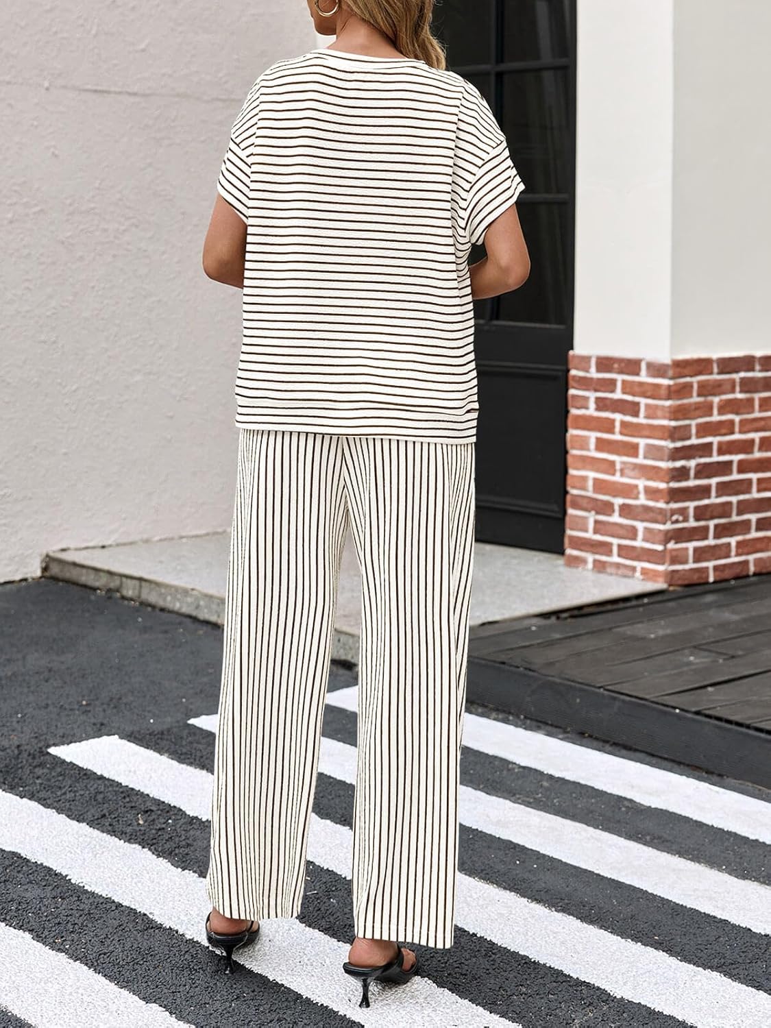 Thumbnail 4 de Tankaneo Women's Striped 2 Piece Lounge Set with Pockets