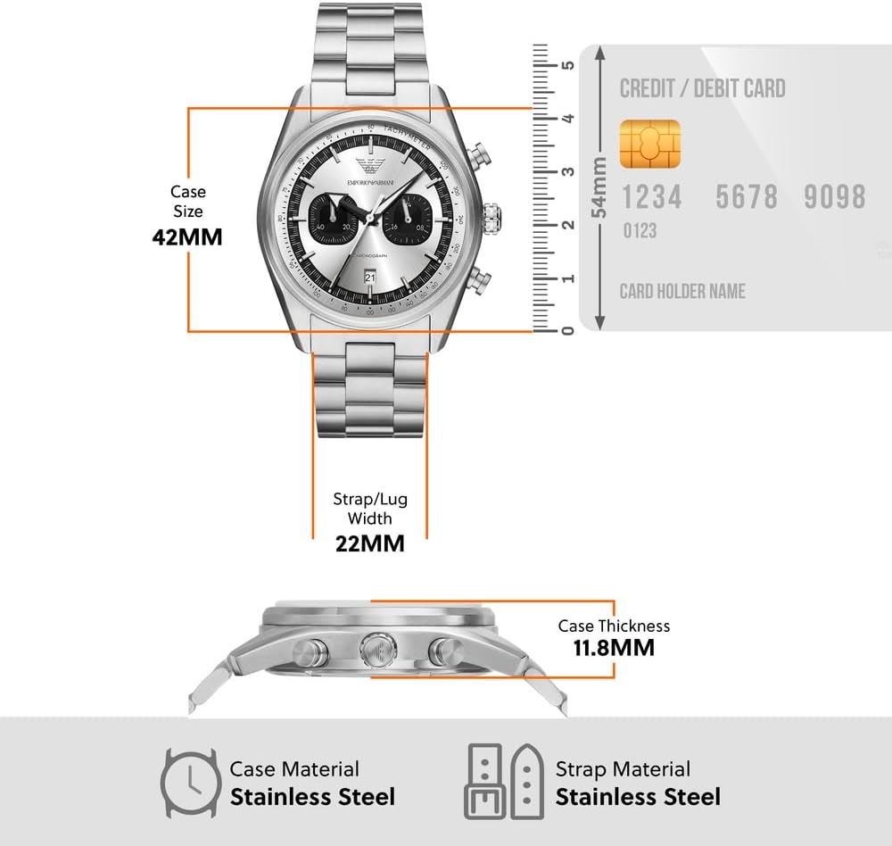 Thumbnail 6 de Emporio Armani Watch for Men – Quarz-Chronograph mit 42-mm-Edelstahlarmband