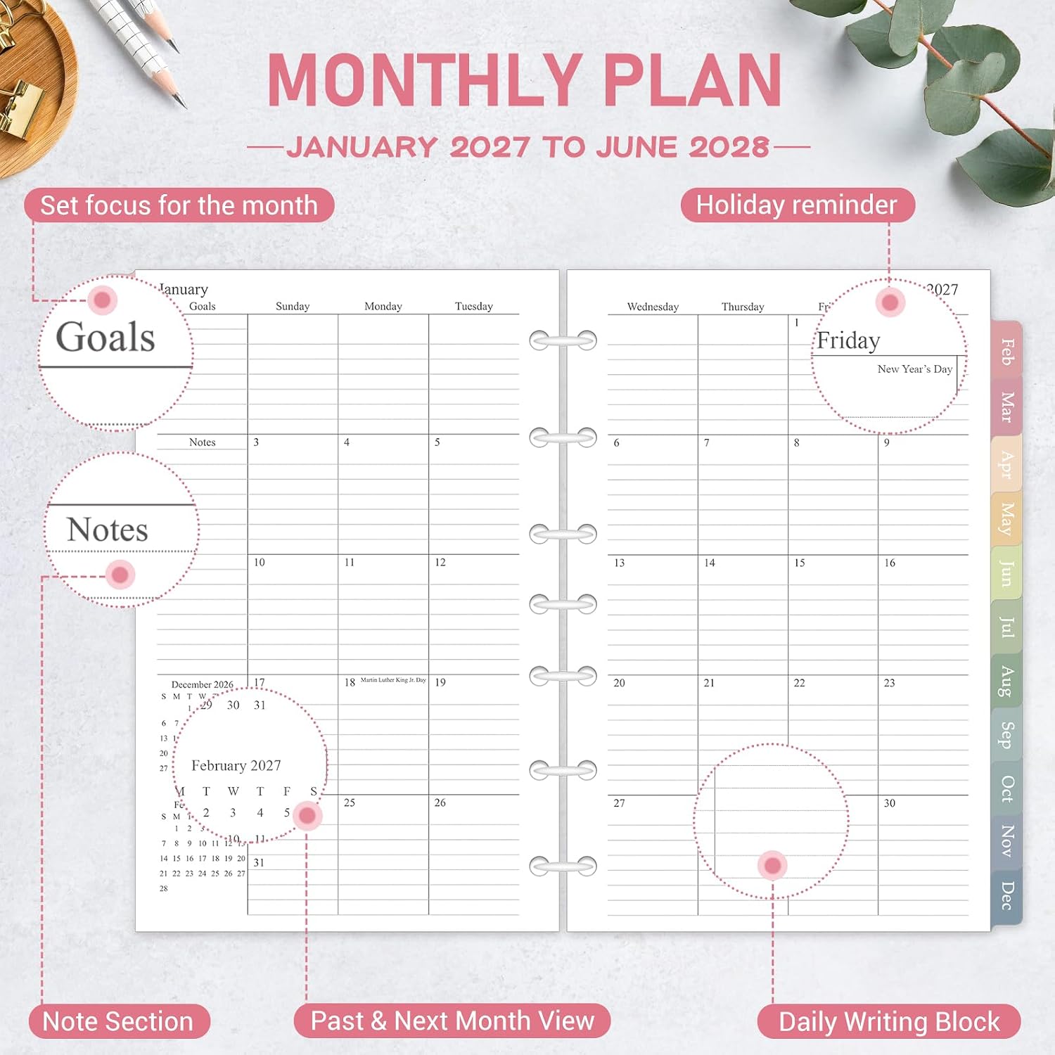 Detalle de Planner Refill, 5.5 x 8.5-Inch
