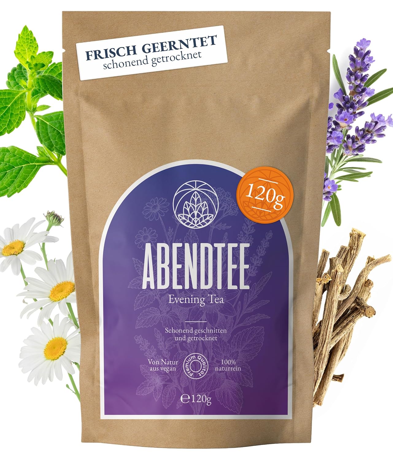 Detalle de Abendtee Monte Nativo 120g – Kräutertee lose für Entspannung und Schlaf