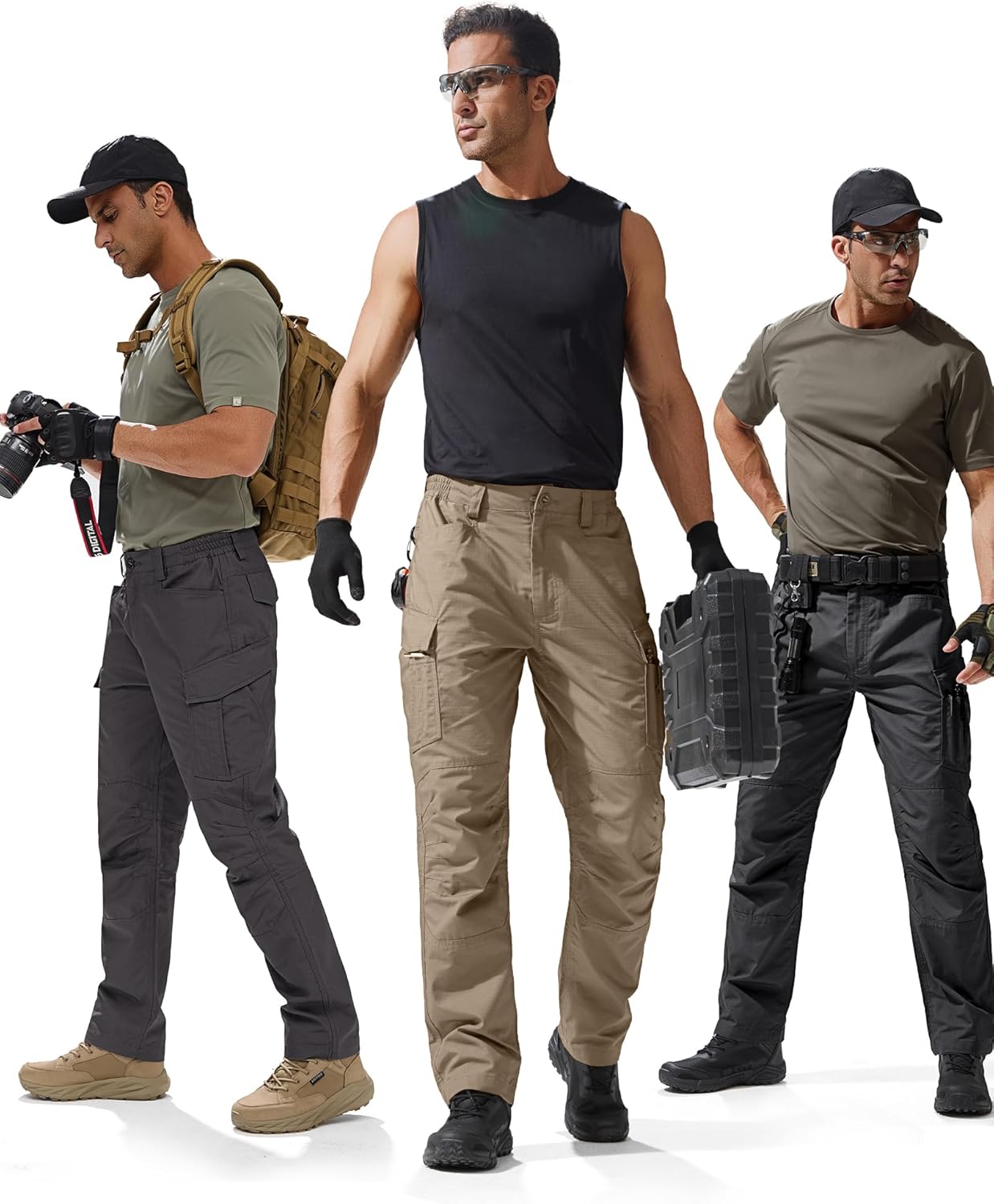 Thumbnail 5 de FREE SOLDIER Men’s Tactical Pants Water-Resistant Ripstop Cargo Work Pants (EDC / Hiking)