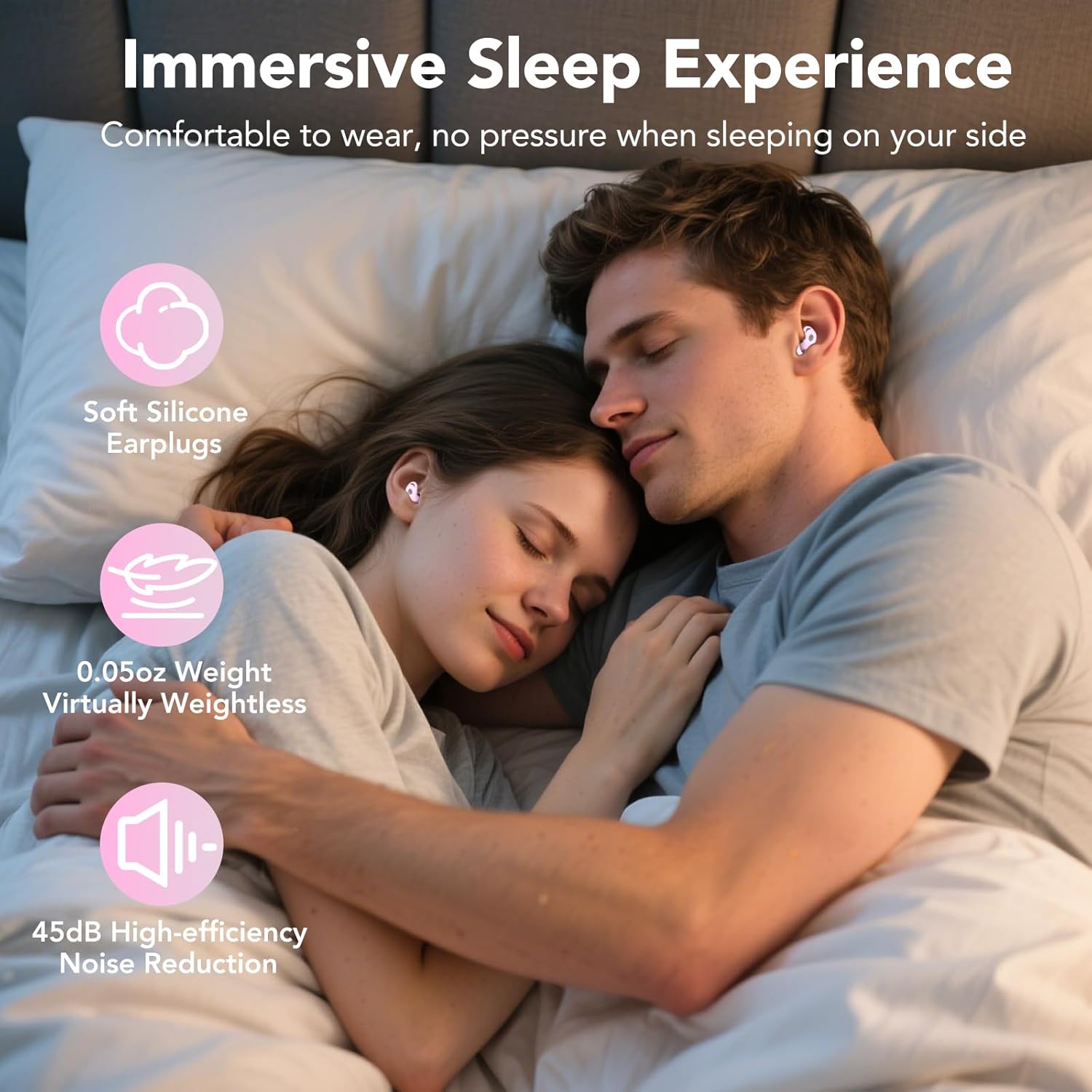 Thumbnail 3 de Ear Plugs for Sleep Noise Cancelling -45dB: Reusable Soft Silicone with Case & 8 Eartips