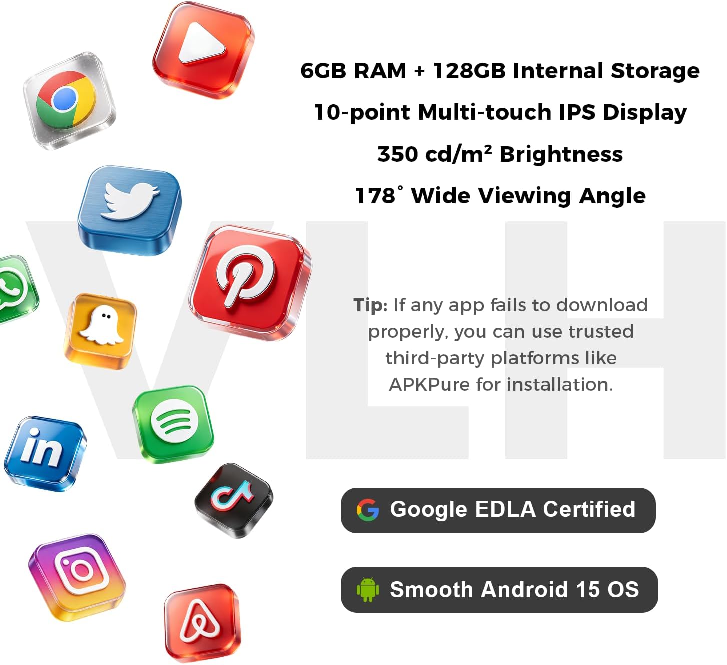 Thumbnail 6 de VLH 27" FHD Touch Screen Rolling TV: Portable Android TV with 13MP Camera and All‑Day Battery