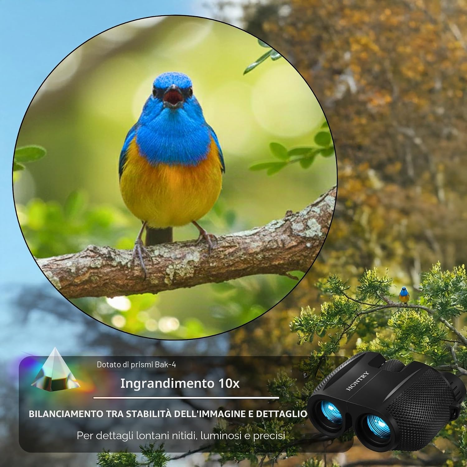 Thumbnail 2 de Hontry Binocolo 10x25 per birdwatching