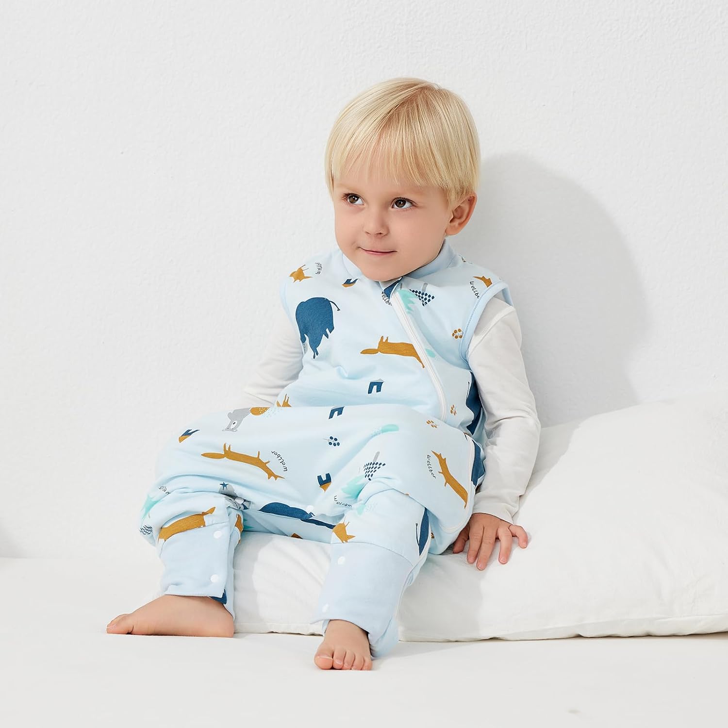 Thumbnail 1 de Duomiaomiao Baby Schlafsack mit Füßen 1.5 Tog – Ganzjahres Baumwolle, Größe passend zur Körperhöhe