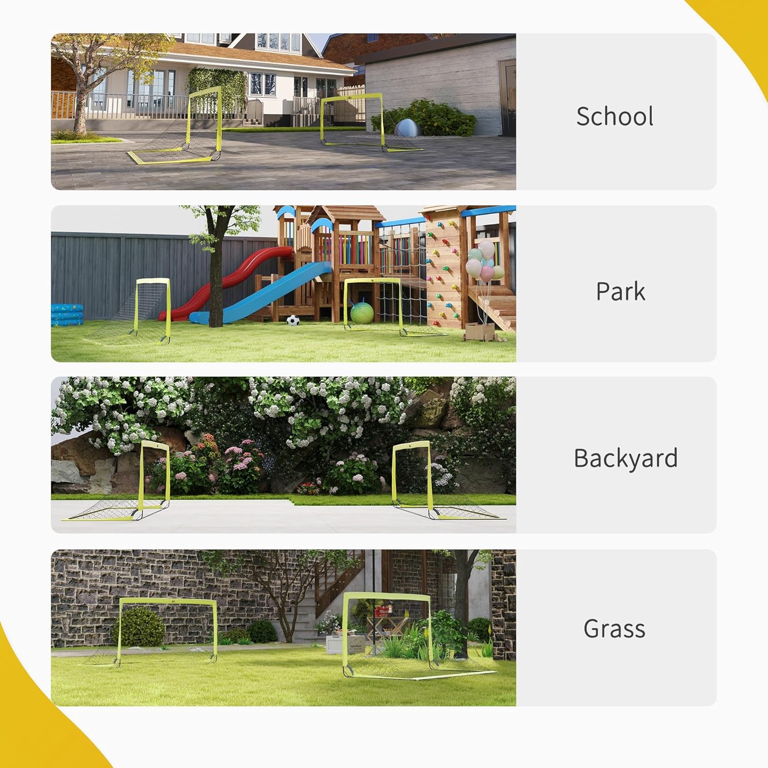 Thumbnail 4 de Football goal nets 6 x 3 ft, set of 2