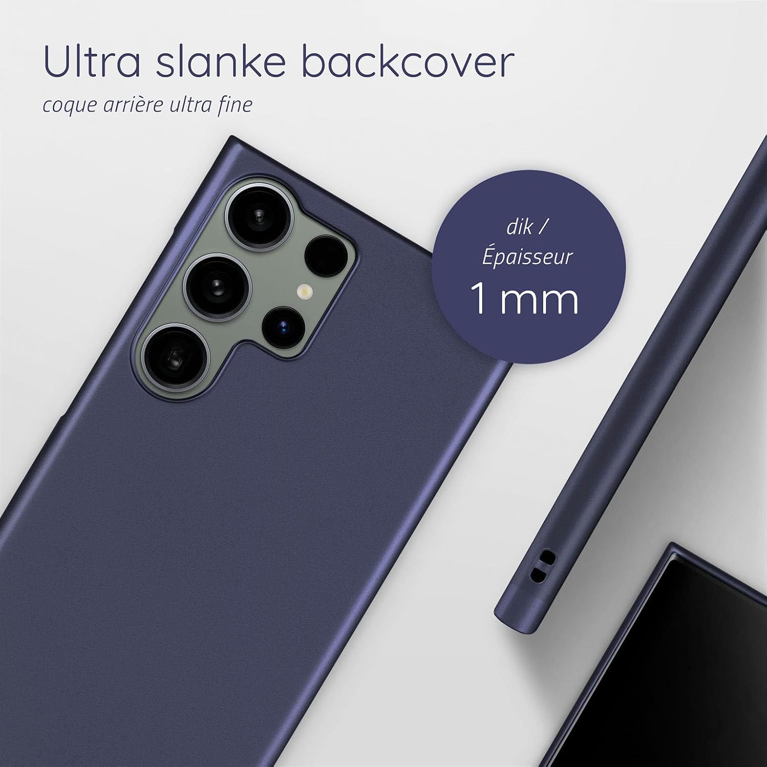 Detalle 2 de moex Alpha AL-232454-BLAU-hoes voor Samsung Galaxy S24 Ultra, slank en mat blauw