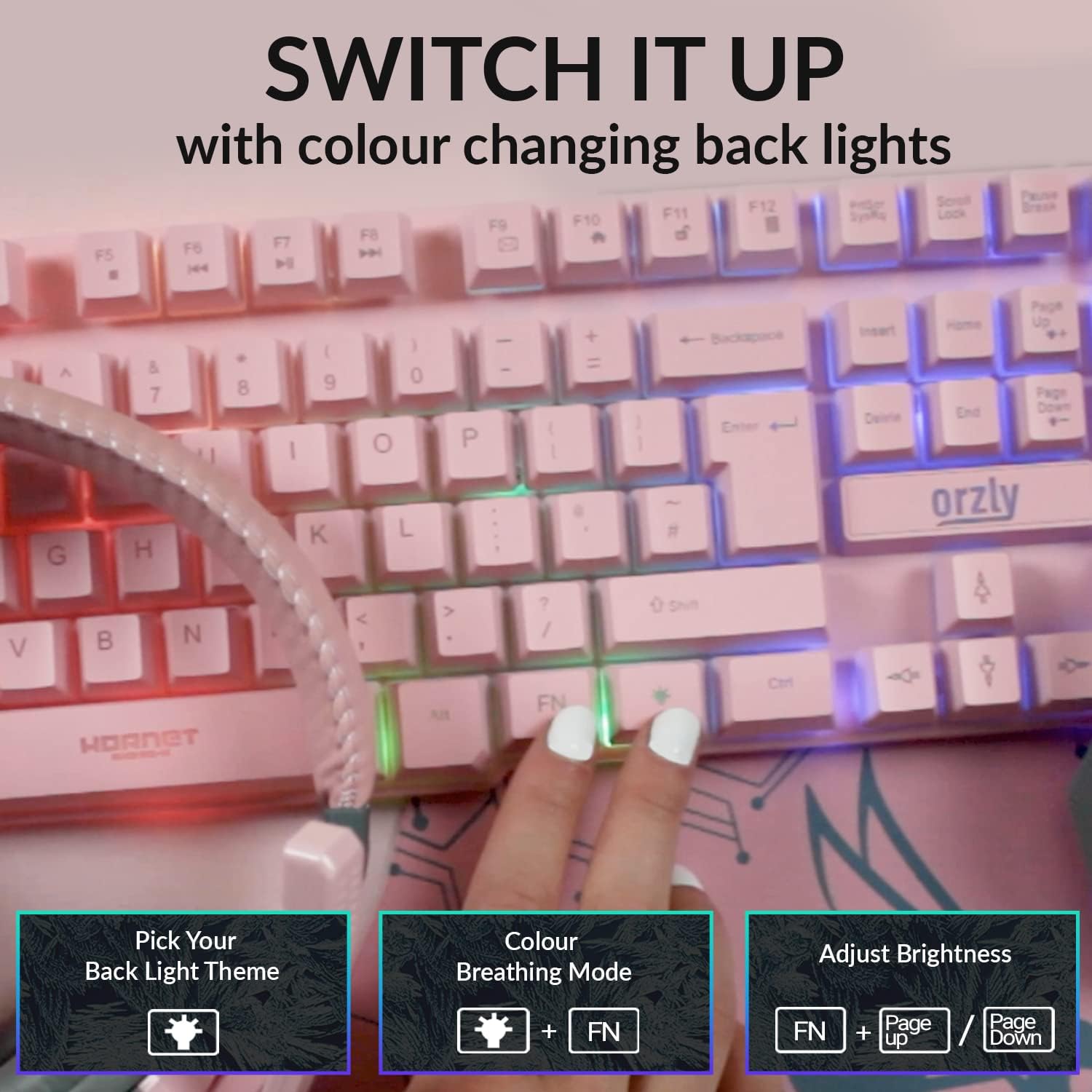 Thumbnail 5 de Orzly RX-250 Hornet RGB Wired Gaming Keyboard