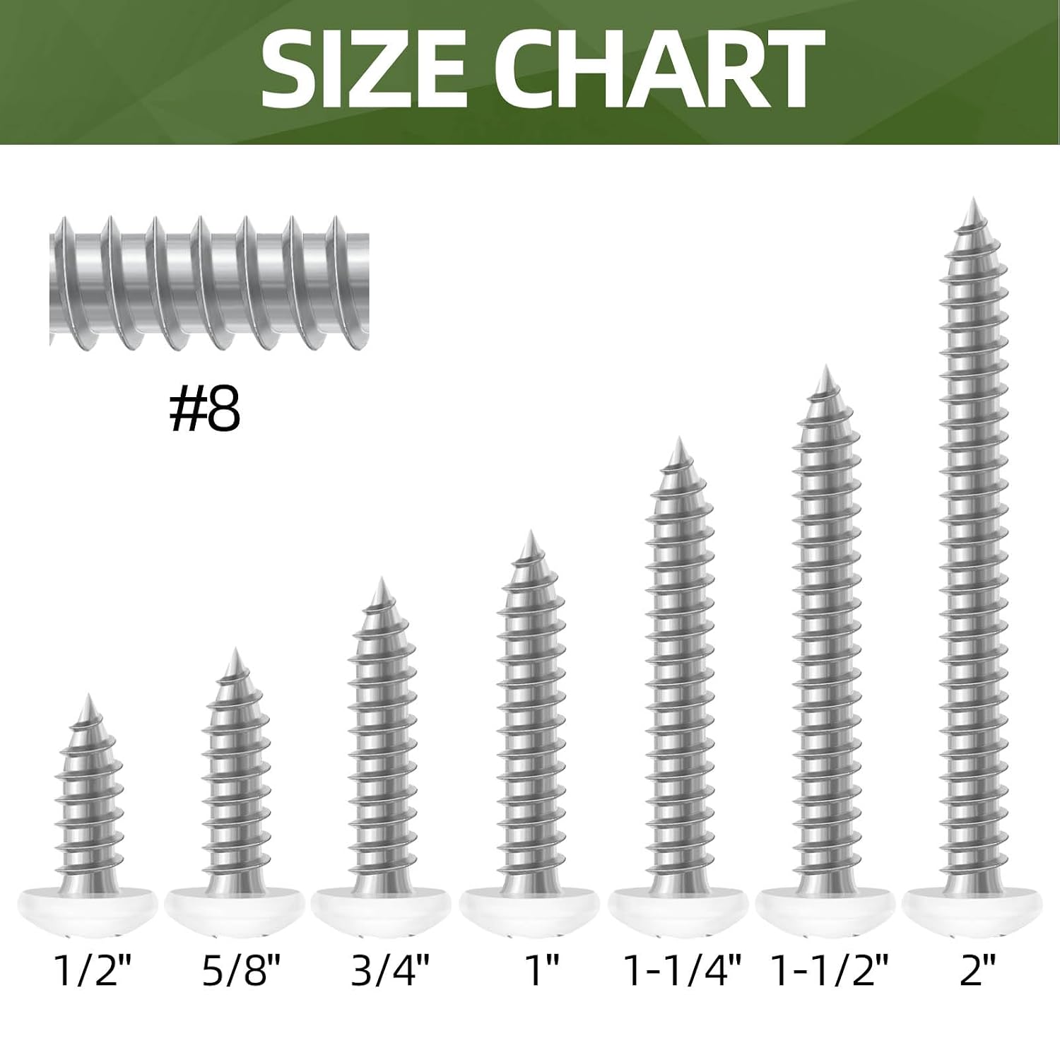 Detalle 2 de Pan Head Sheet Metal Screws, #8 x 3/4