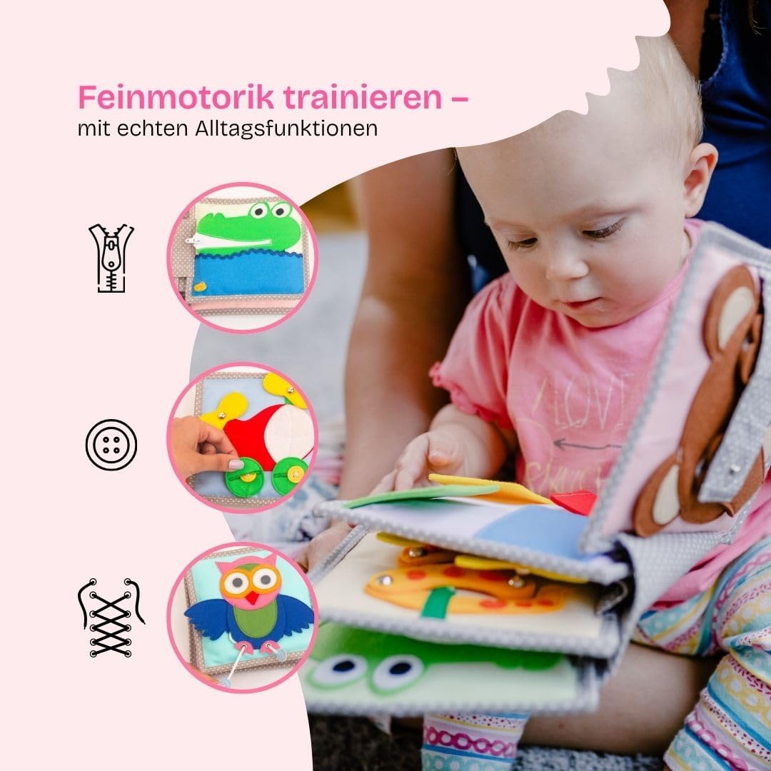 Thumbnail 2 de Jolly Designs – Mini Quiet Book Peek-a-Boo: Montessori-Stoffbuch für Babys ab 6 Monaten