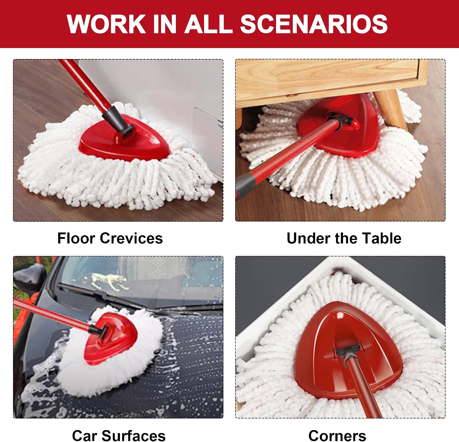 Thumbnail 4 de Mop Replacement Heads for O-Cedar Spin Mop – 3-Pack Microfiber Refill