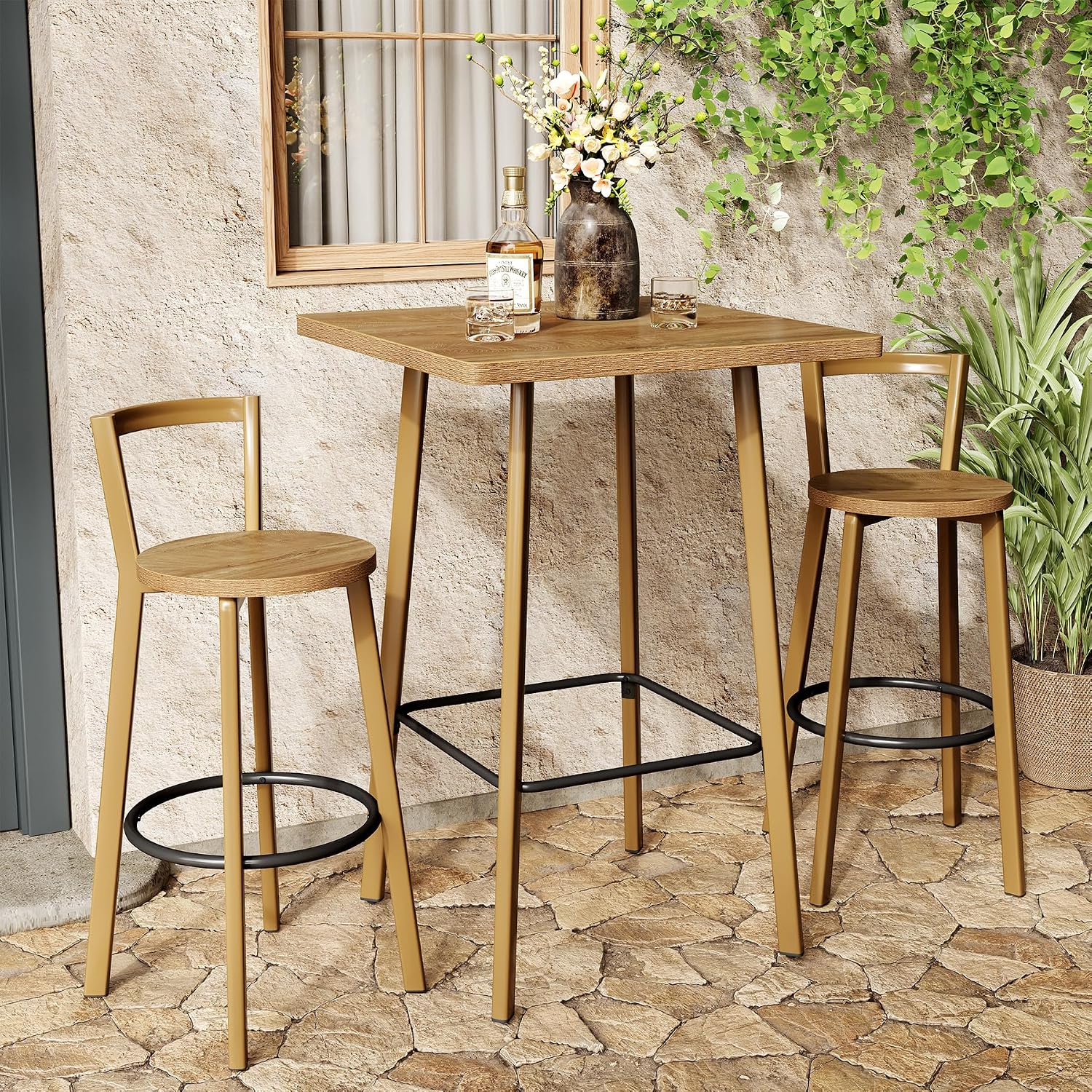 Detalle de LITTLE TREE Bar Table and Chair Set, 39.4-inch height