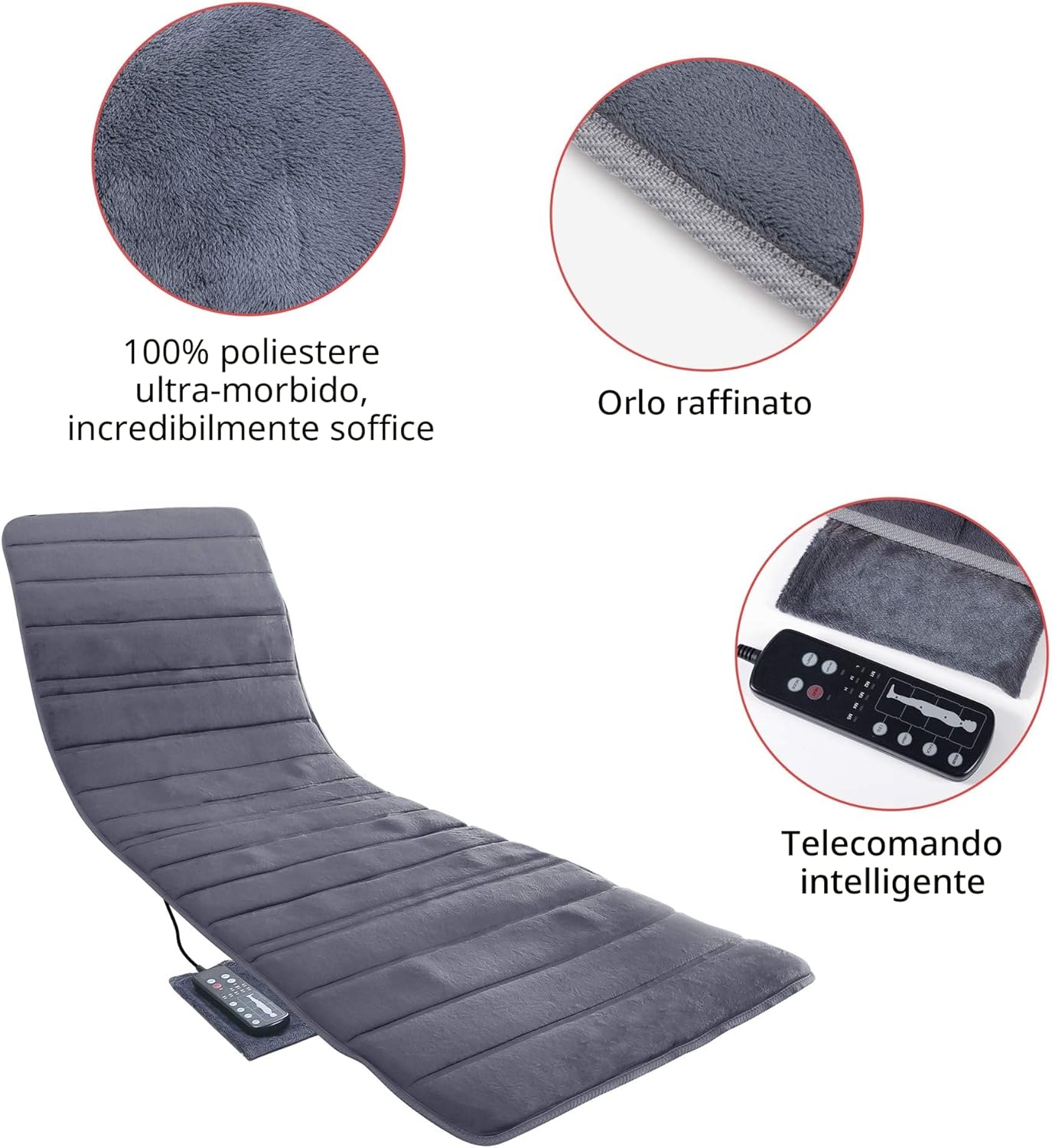 Detalle de COMFIER Materassino massaggiante con calore e vibrazione, 10 motori