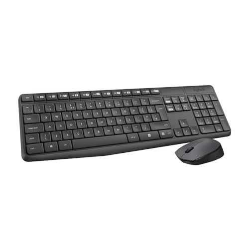 Detalle de Logitech MK235 Combo: Teclado y Ratón Inalámbricos para Windows, conectividad 2,4 GHz y batería de larga duración