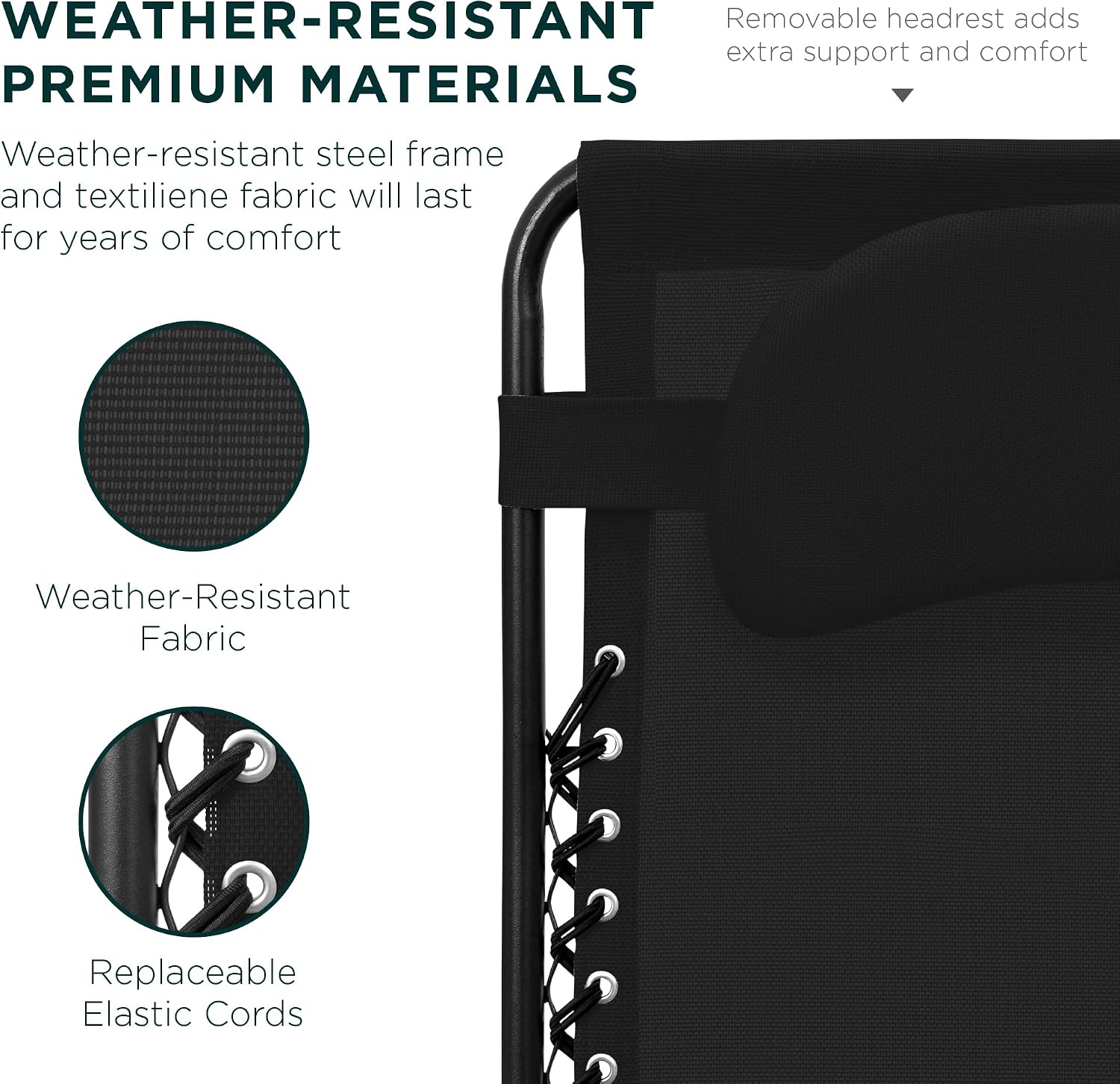 Detalle 1 de Best Choice Products Zero Gravity Chair, 24-Inch Seat