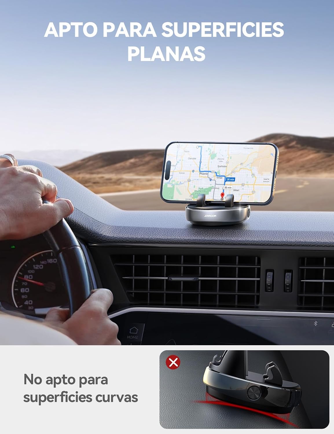 Detalle 2 de JOYROOM Soporte Móvil Coche Salpicadero 🚗 Antideslizante Universal