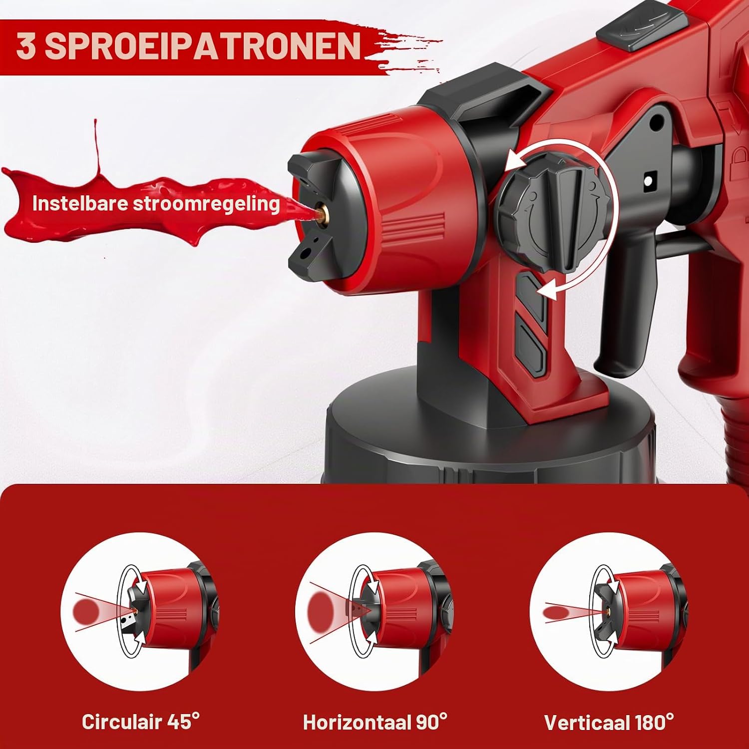 Detalle de GGiking accu-verfspuitsysteem voor Milwaukee M18, 2 sproeiers en 1-liter tank