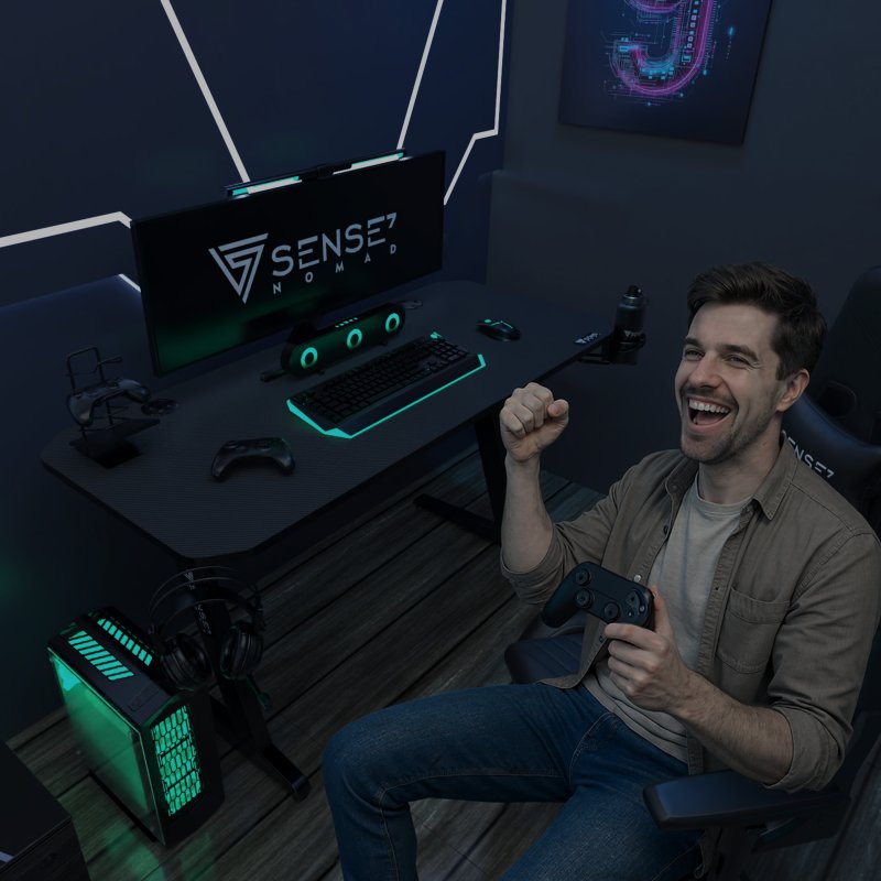 Thumbnail 2 de Sense7 Nomad Basic mesa gaming ergonómica 100x50 Negra