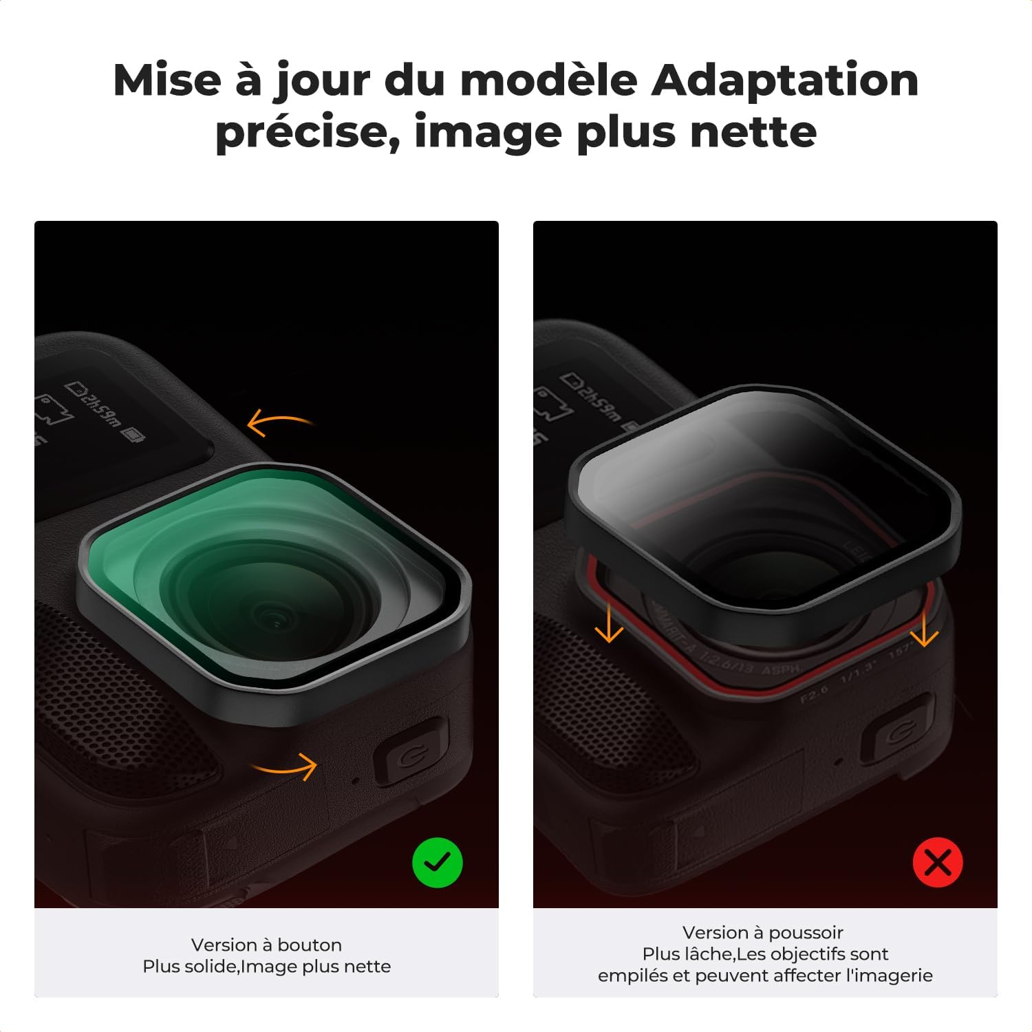 Detalle de K&F CONCEPT Filtre polarisant PL pour Insta360 Ace Pro 2 – réduction des reflets et amélioration du contraste