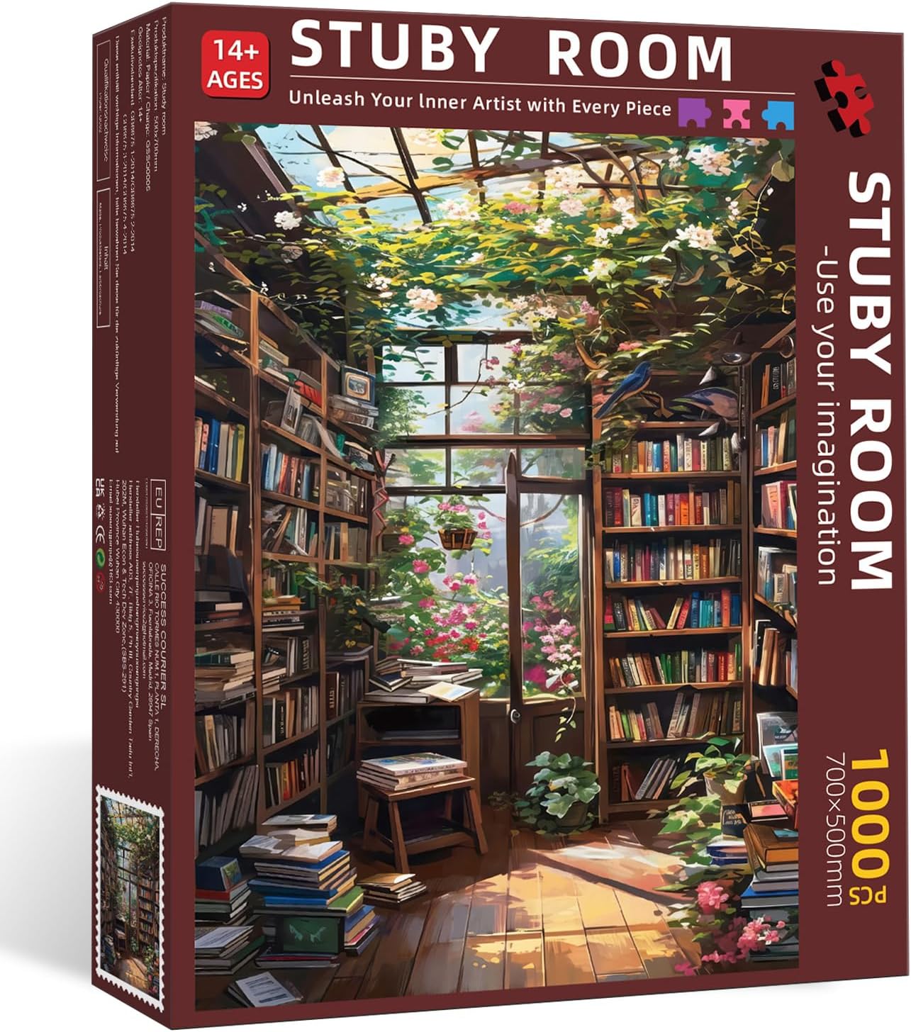 Thumbnail 6 de Puzzle 1000 Teile Erwachsene Blumenzimmer – 70 x 50 cm, Lernspiel & Geschenk, inkl. 1:1-Vorlage