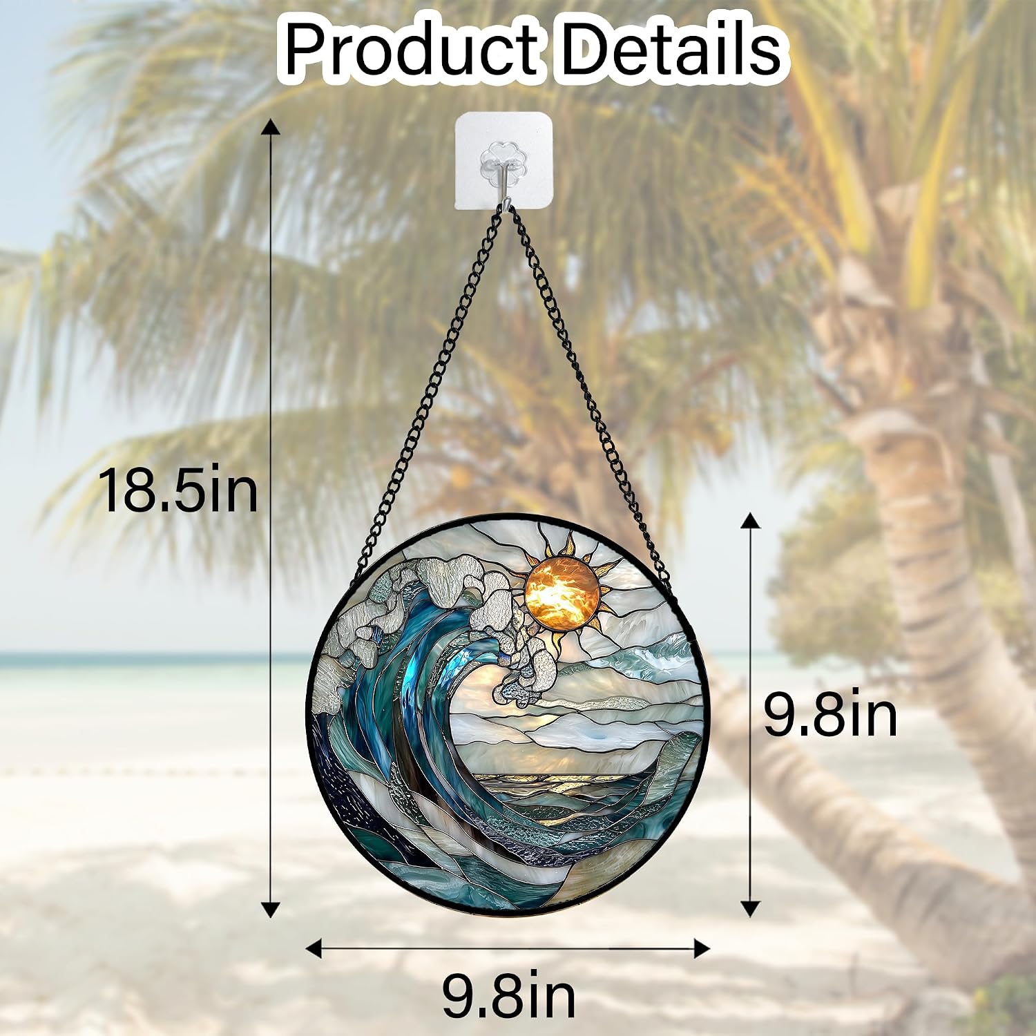 Detalle de Stained Glass Suncatcher, 9.8-inch