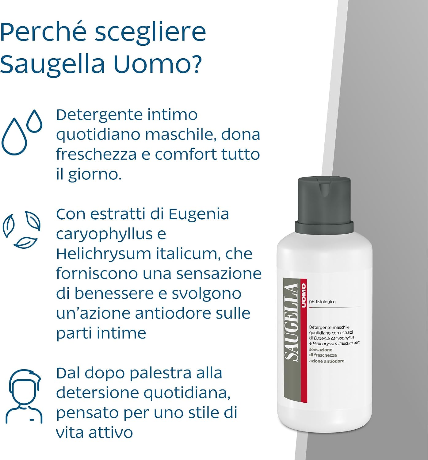 Thumbnail 2 de Saugella Uomo Detergente Intimo e Corpo Rivitalizzante 500 ml – Antiodore e pH fisiologico