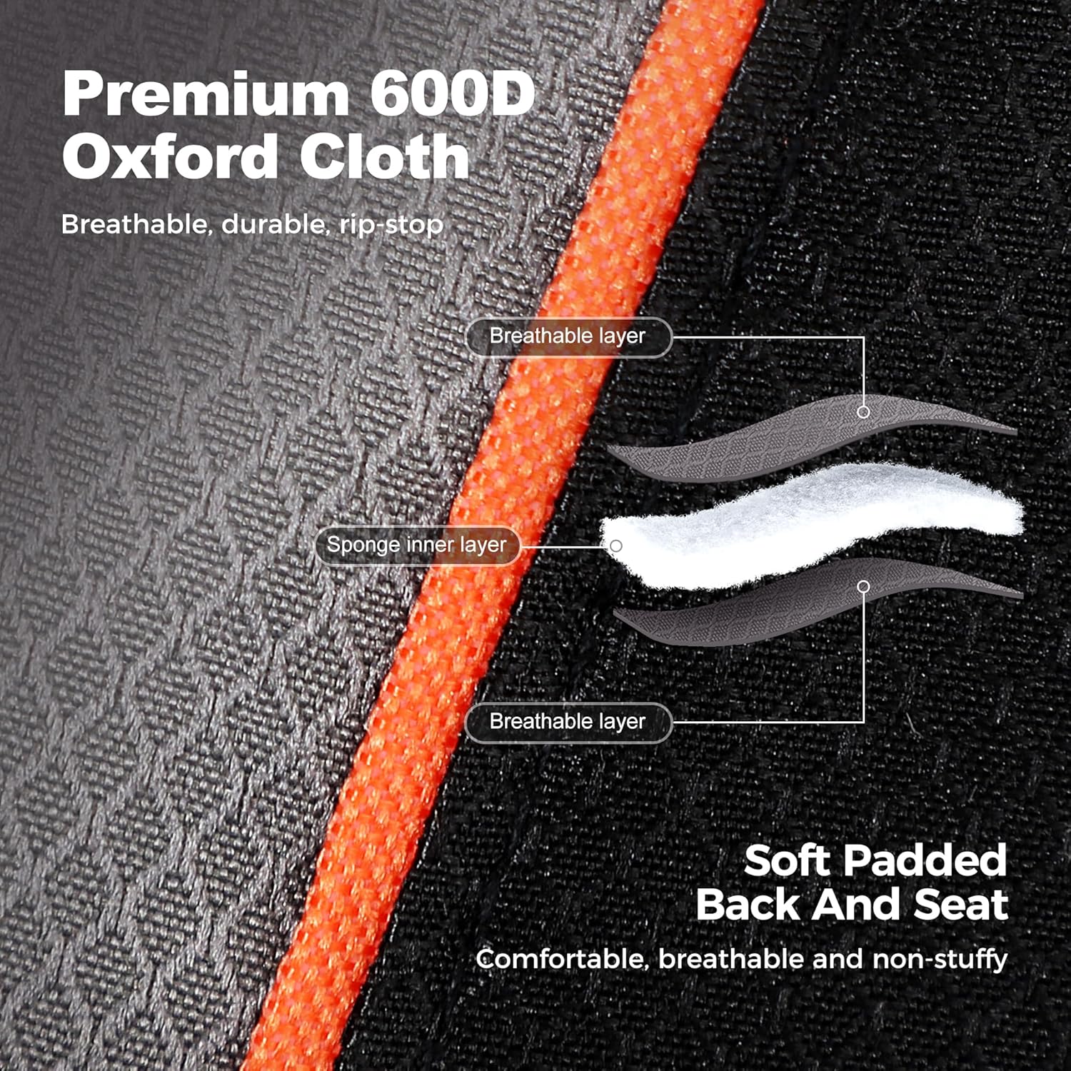 Thumbnail 4 de LET'S CAMP Folding Oversized Camping Chair (2-Pack) with Cup Holder, Storage & Cooler Bag — 450 LBS Capacity