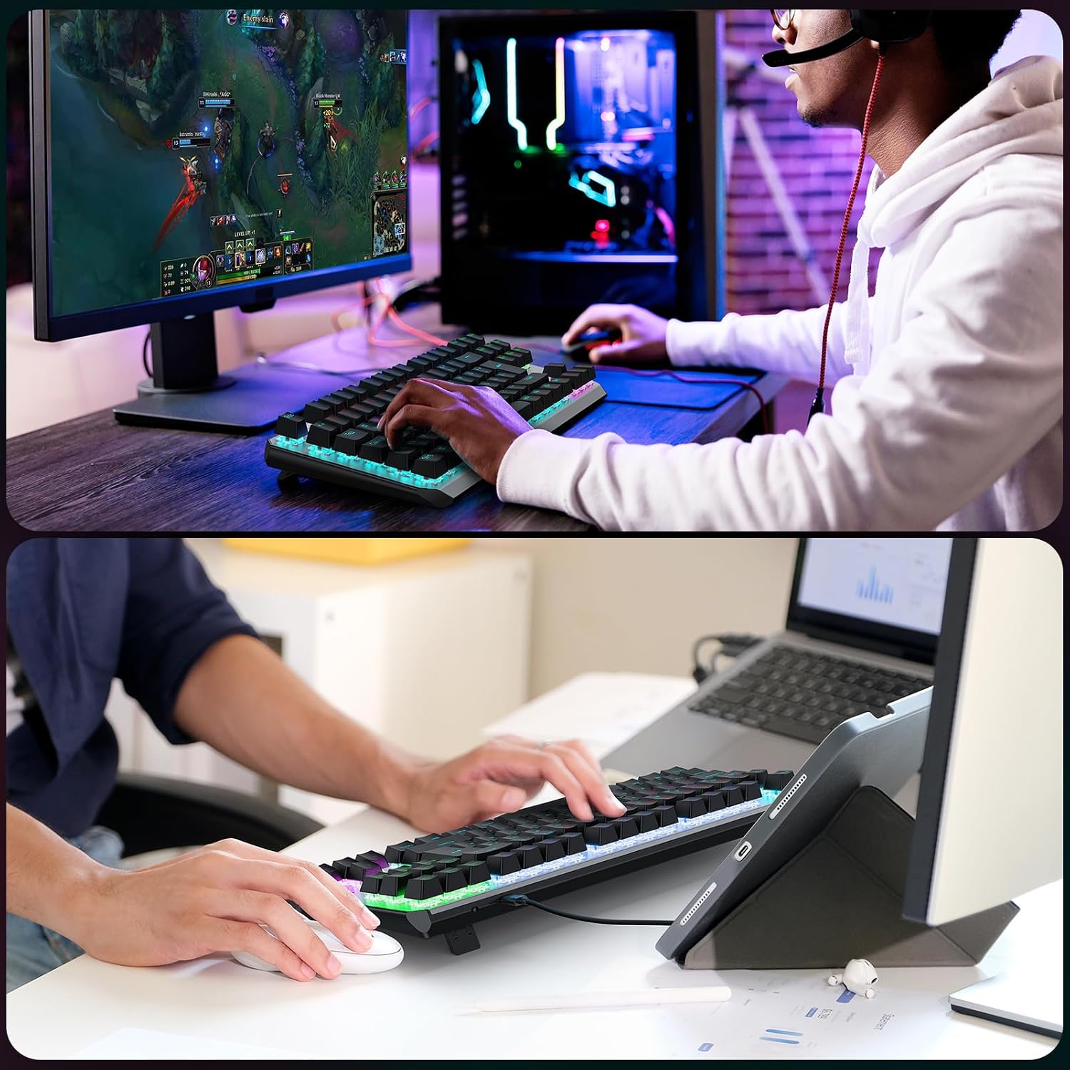 Detalle de OMOTON Mechanische Gaming Tastatur 80%