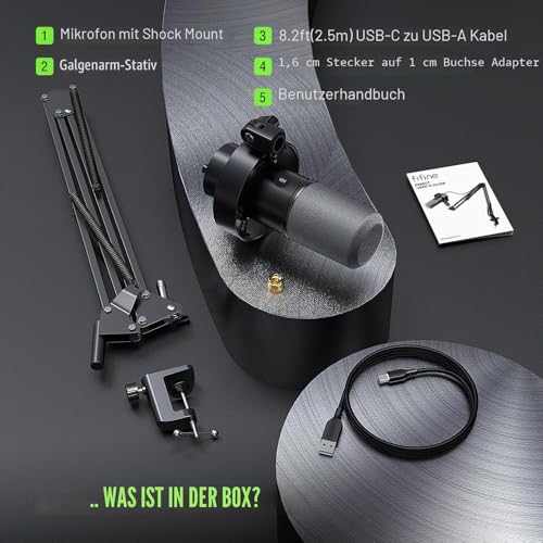 Thumbnail 7 de FIFINE K688CT Podcast Mikrofon-Set mit Boom Arm – USB/XLR, Mute-Taste, 3,5 mm Kopfhörer–Port
