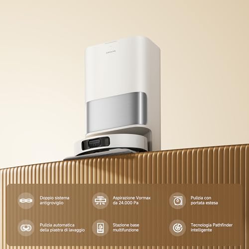 Detalle de DREAME L40 Ultra A: robot aspirapolvere e lavapavimenti con svuotamento automatico e sistema antigroviglio