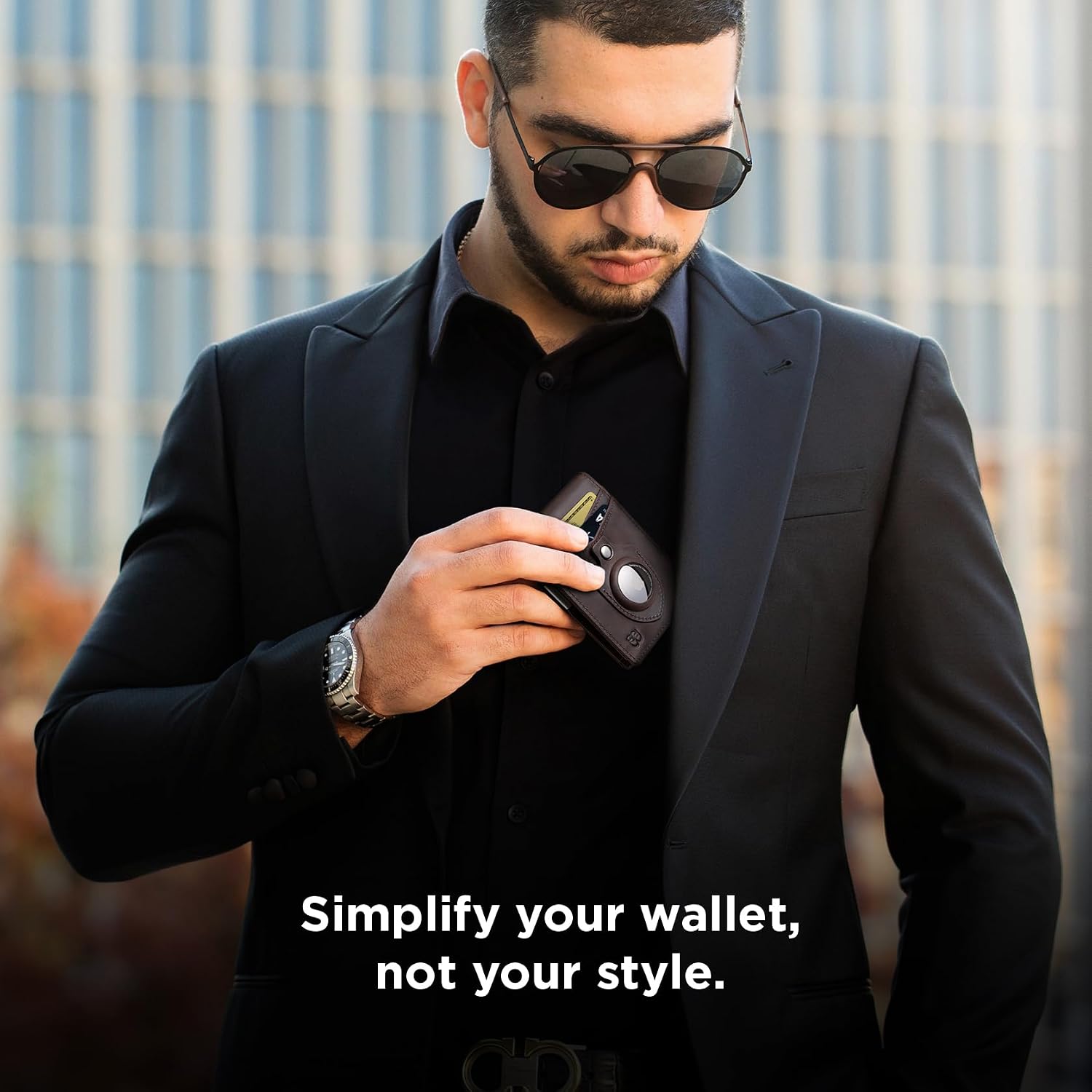 Detalle 2 de SERMAN Money Clip Wallet, minimalist bifold ๐