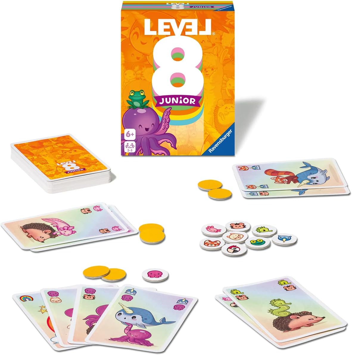 Detalle 2 de Ravensburger Level 8 Junior – Jeu de Cartes familiales (2–5 joueurs, dès 6 ans)