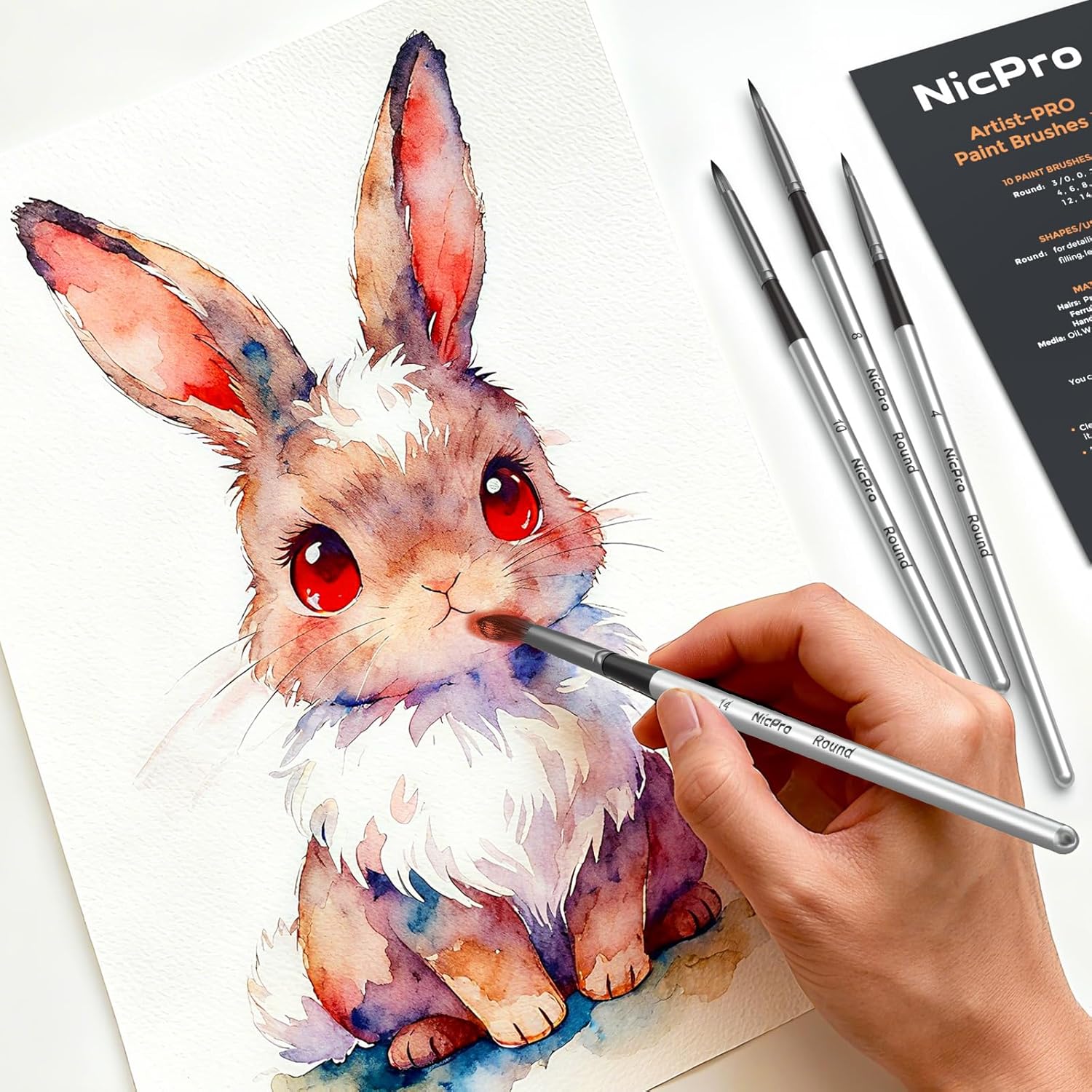 Thumbnail 6 de Nicpro Aquarellpinsel Set 10 🎨