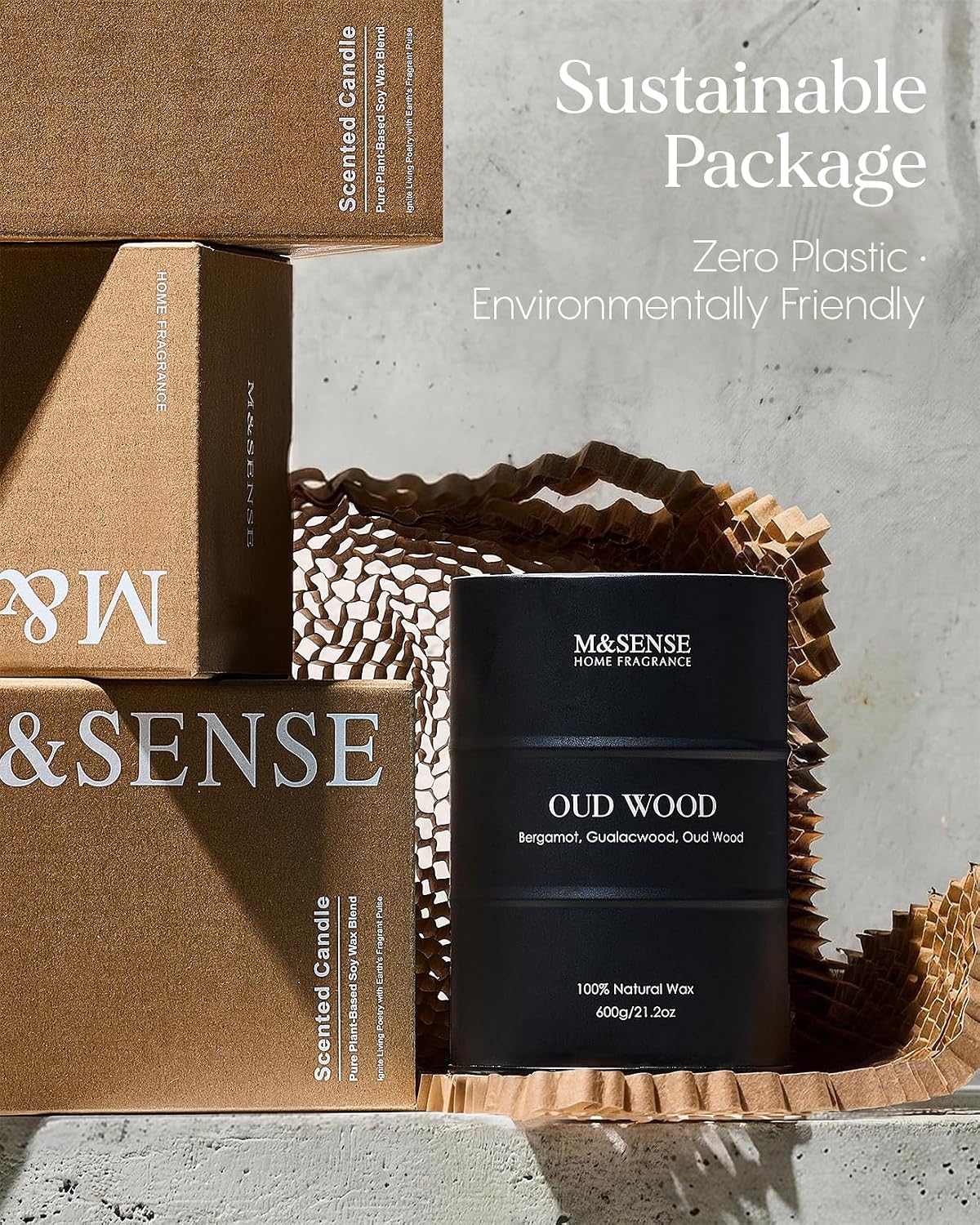 Thumbnail 6 de M&SENSE MSTC0241L OudWOOD Soy Wax Candle, 21.2 oz Oud Wood