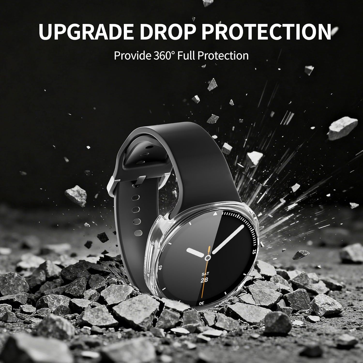 Thumbnail 2 de 2-Stück Schutzhülle mit Displayschutzfolie für Samsung Galaxy Watch 8 40mm – 360° Rundumschutz